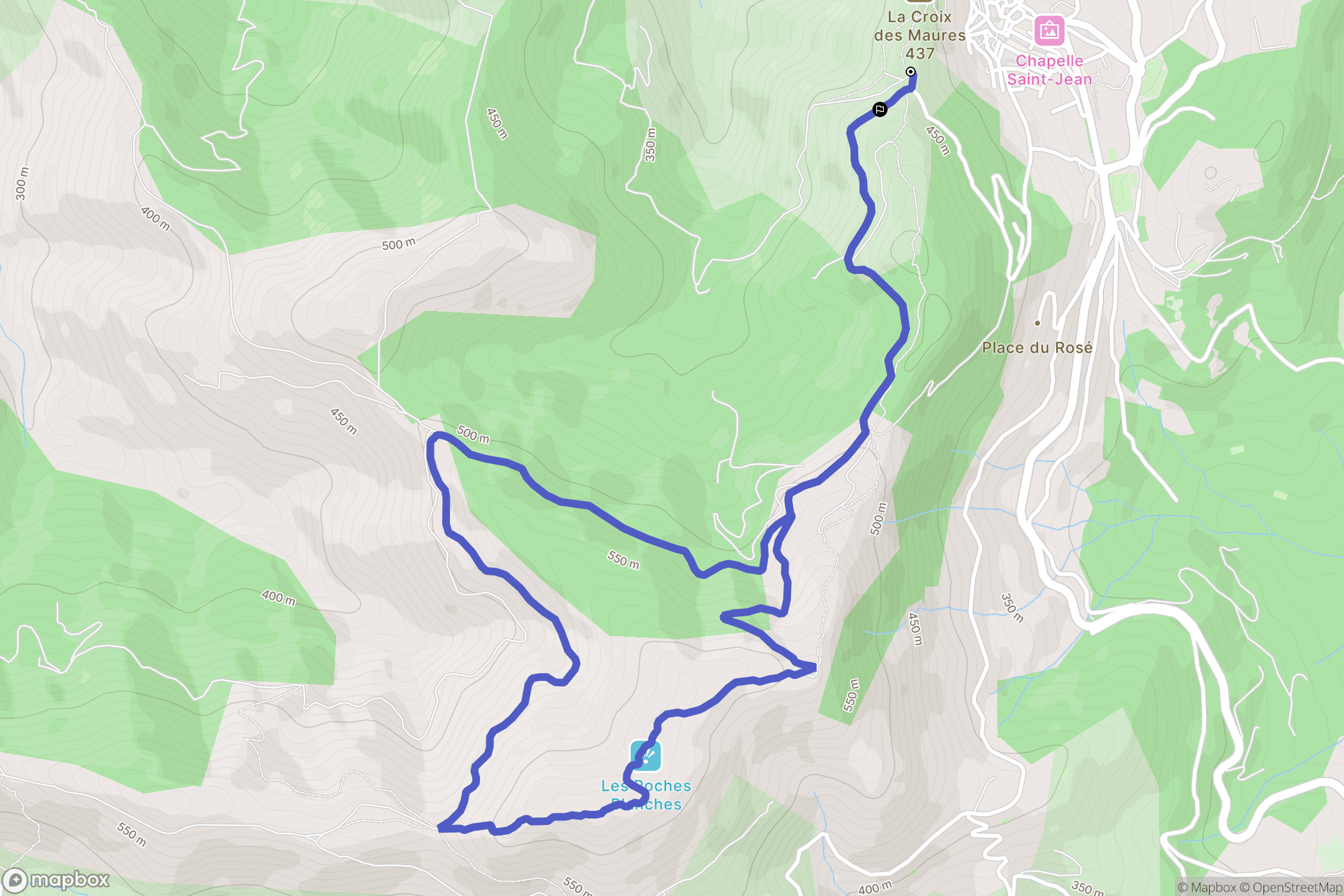 La Garde-Freinet : carte du parcours de randonnée - France