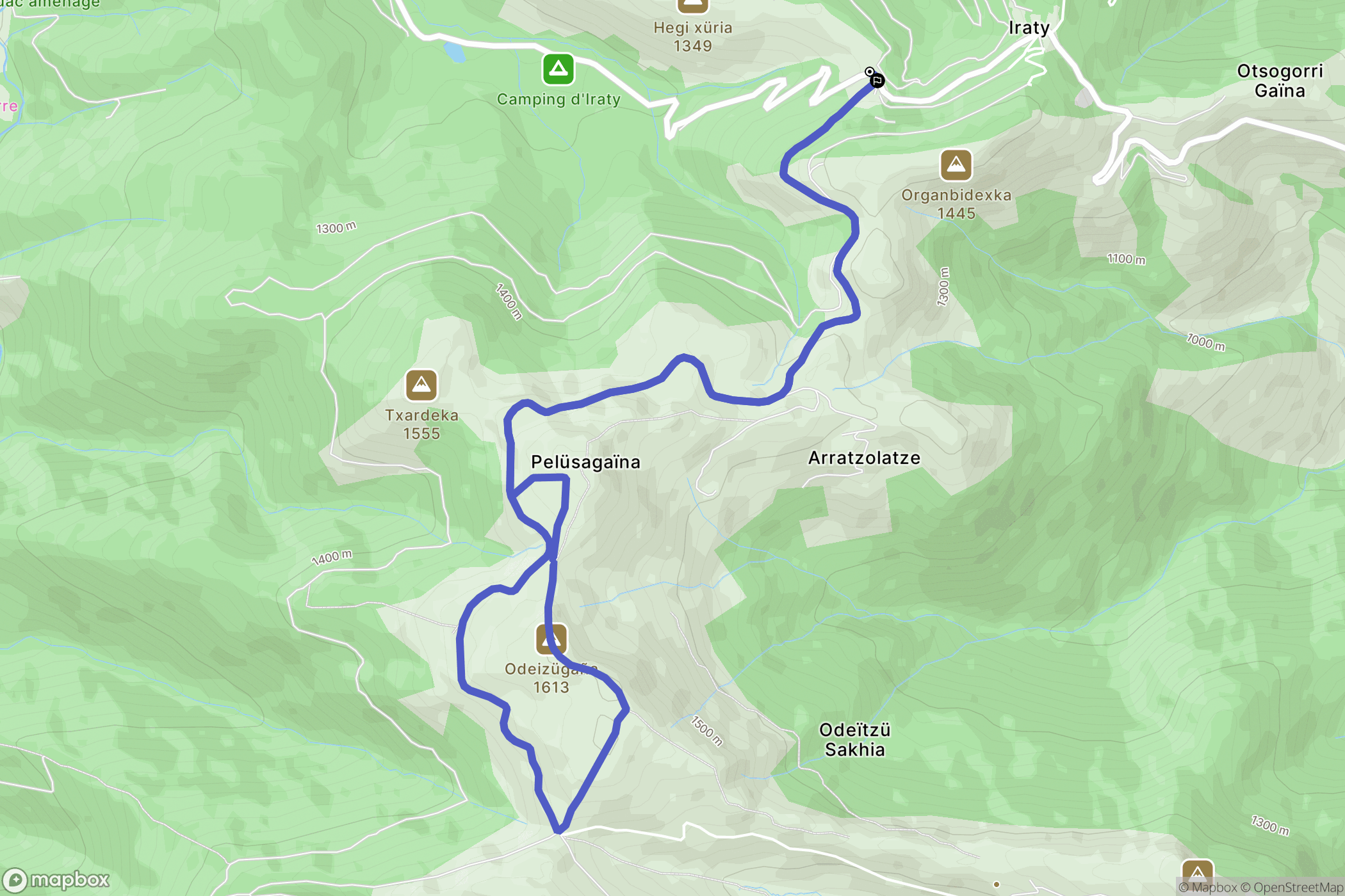 Larrau : carte du parcours de randonnée - France