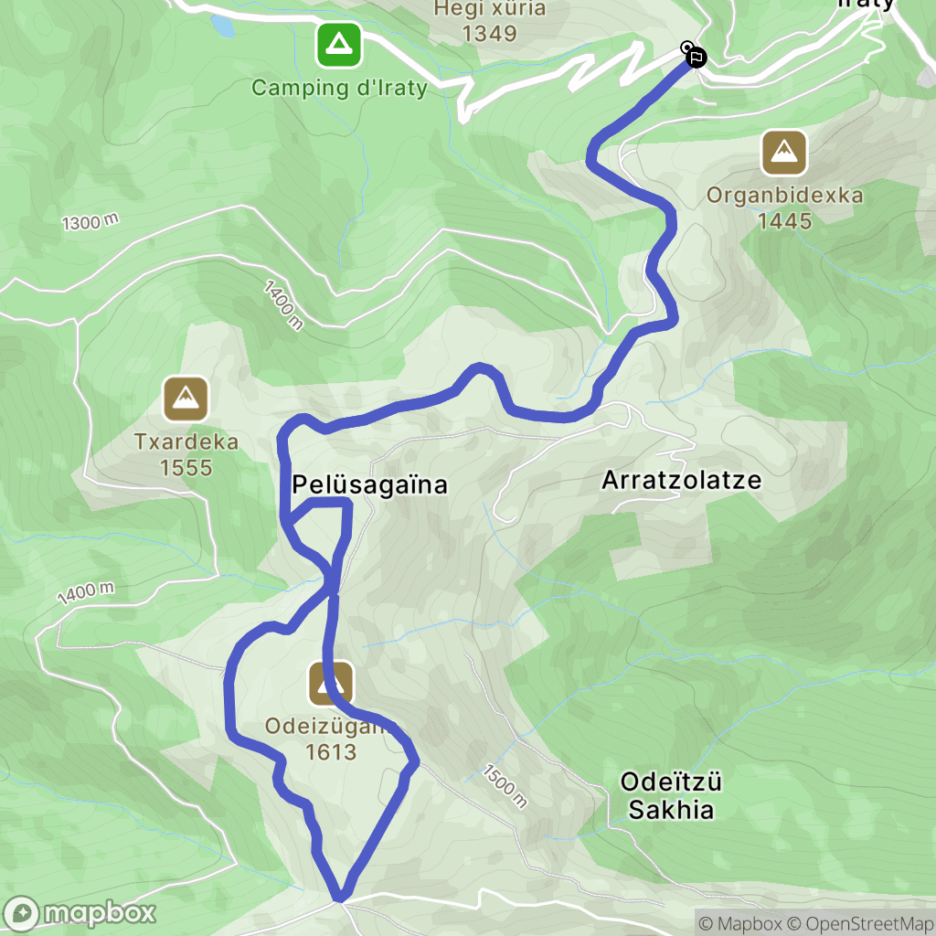 Larrau : carte du parcours de randonnée - France