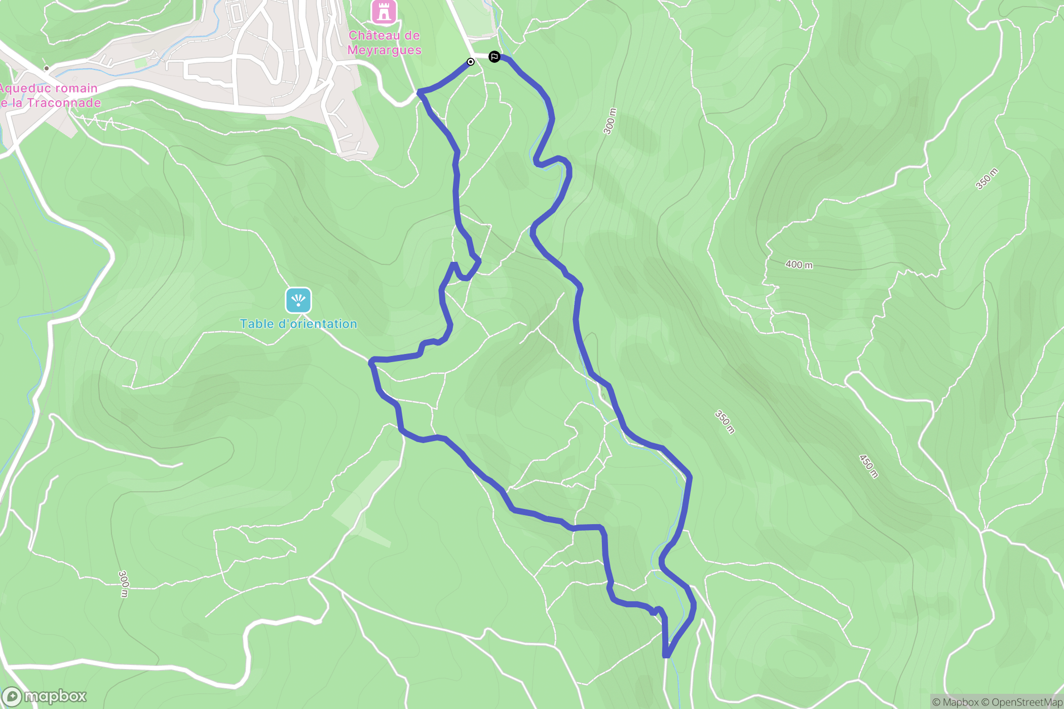 Meyrargues : carte du parcours de randonnée - France