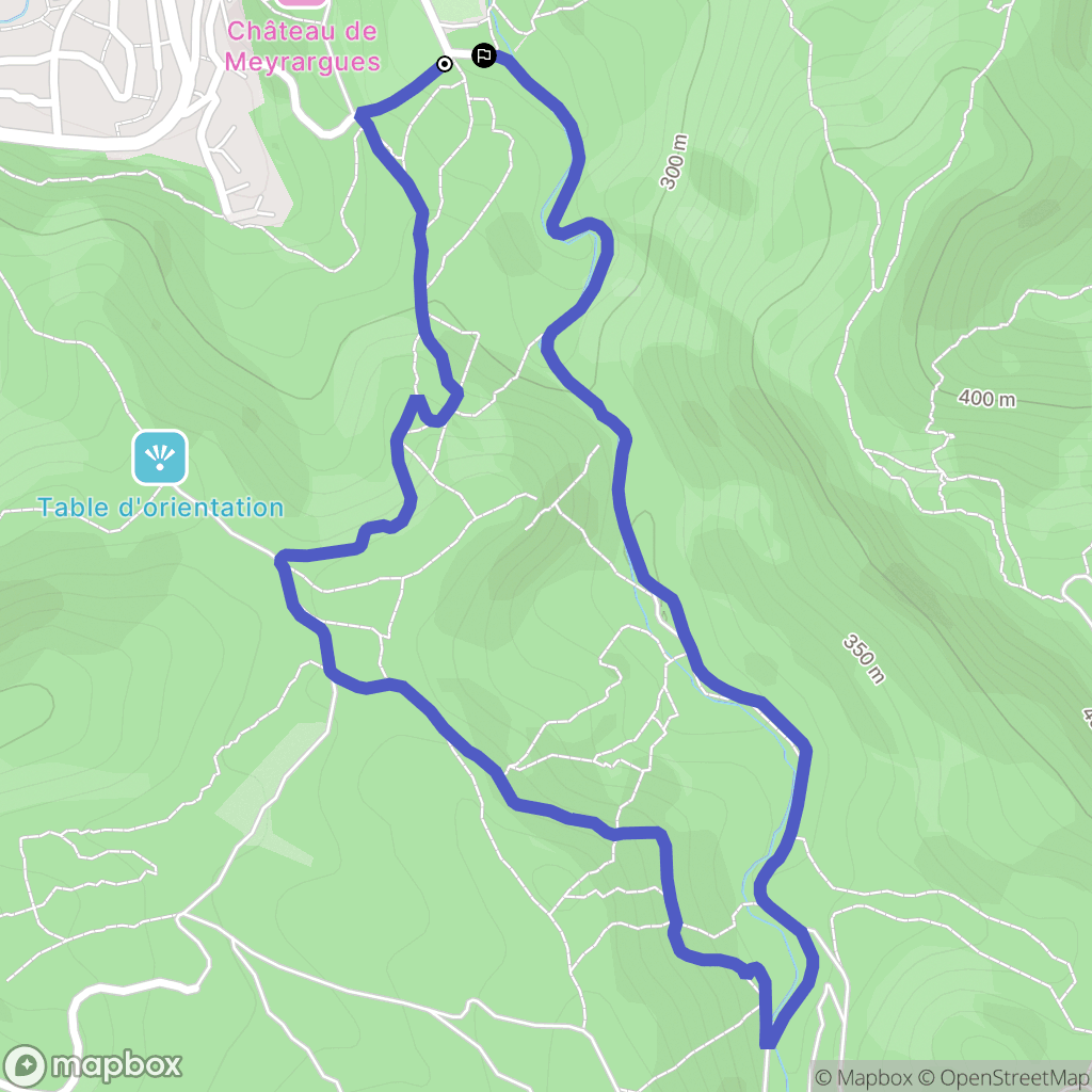 Meyrargues : carte du parcours de randonnée - France