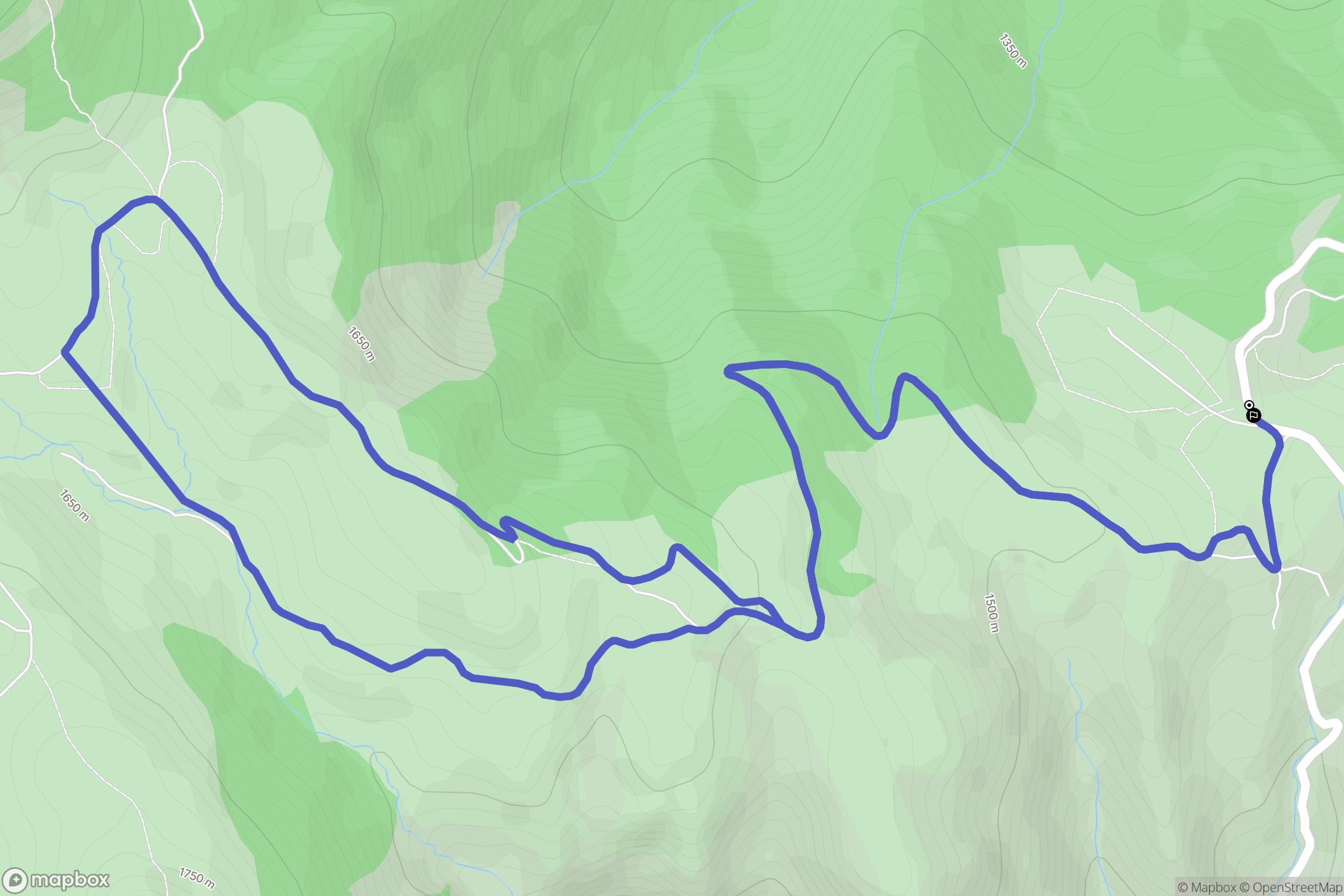 Auzet : carte du parcours de randonnée - France
