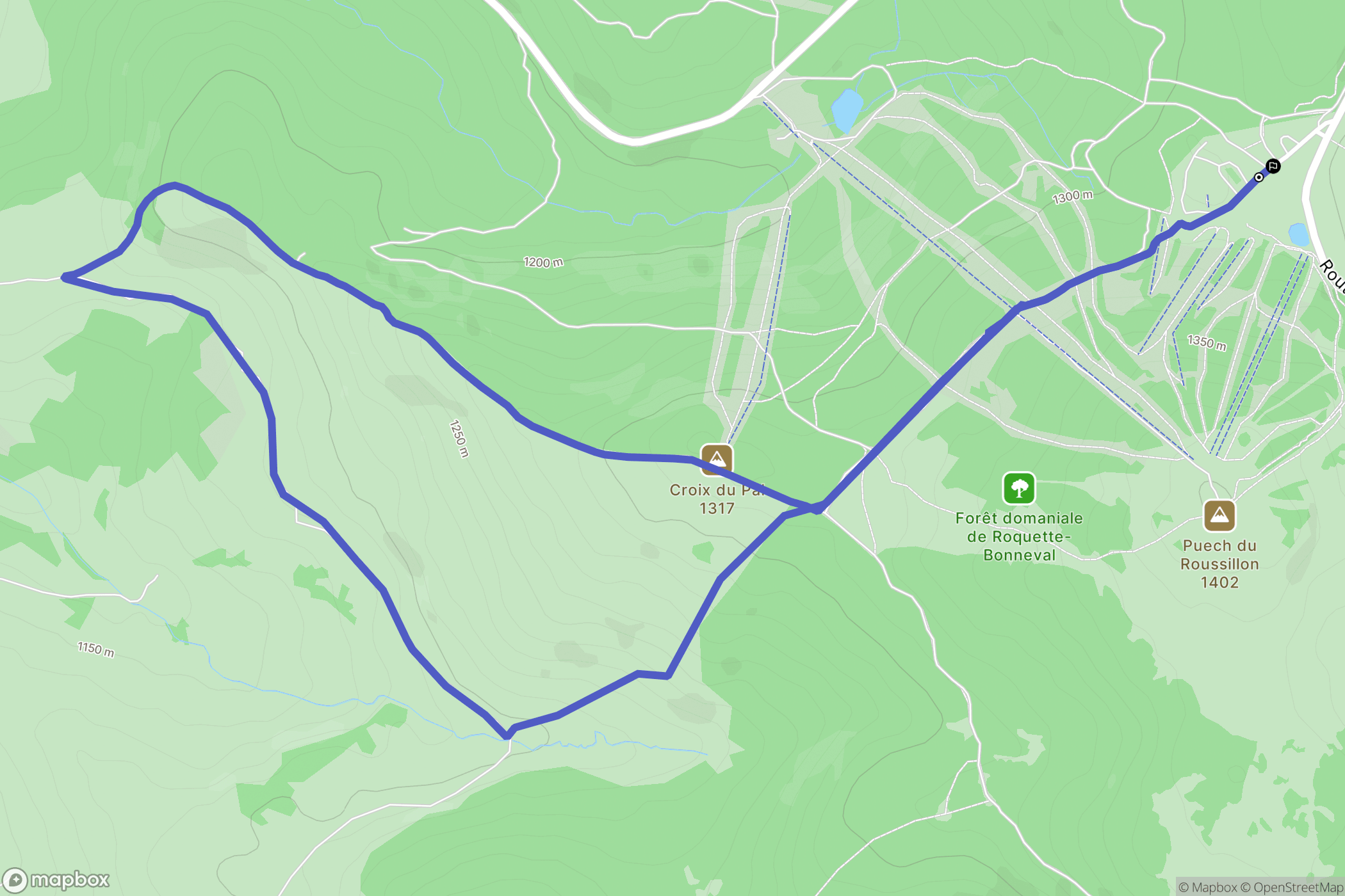 Laguiole : carte du parcours de randonnée - France