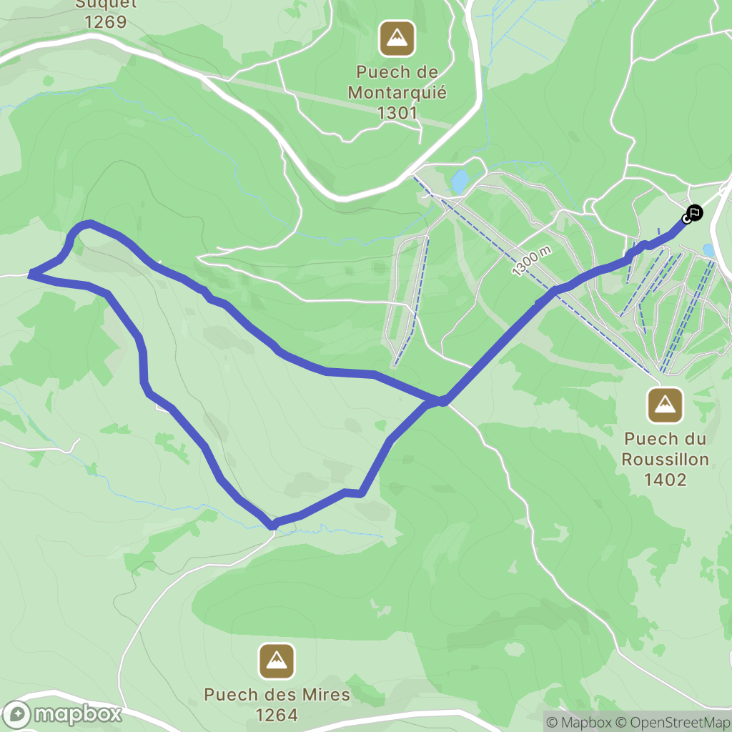 Laguiole : carte du parcours de randonnée - France