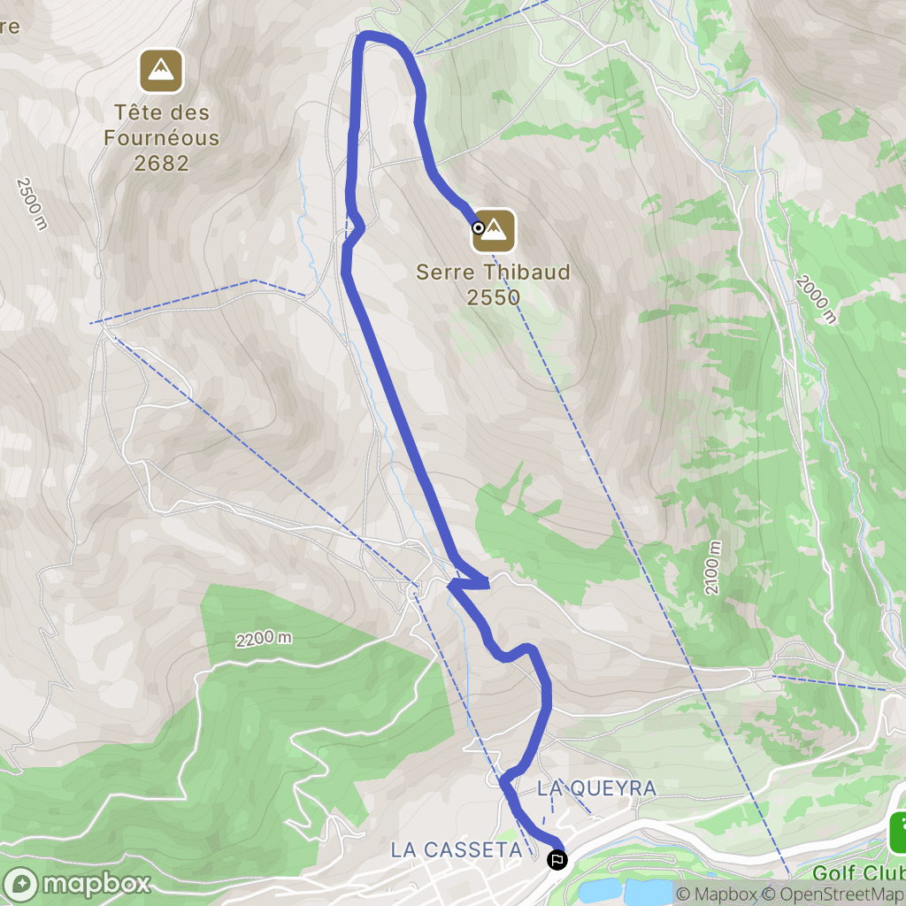 Montgenèvre : carte du parcours de randonnée - France