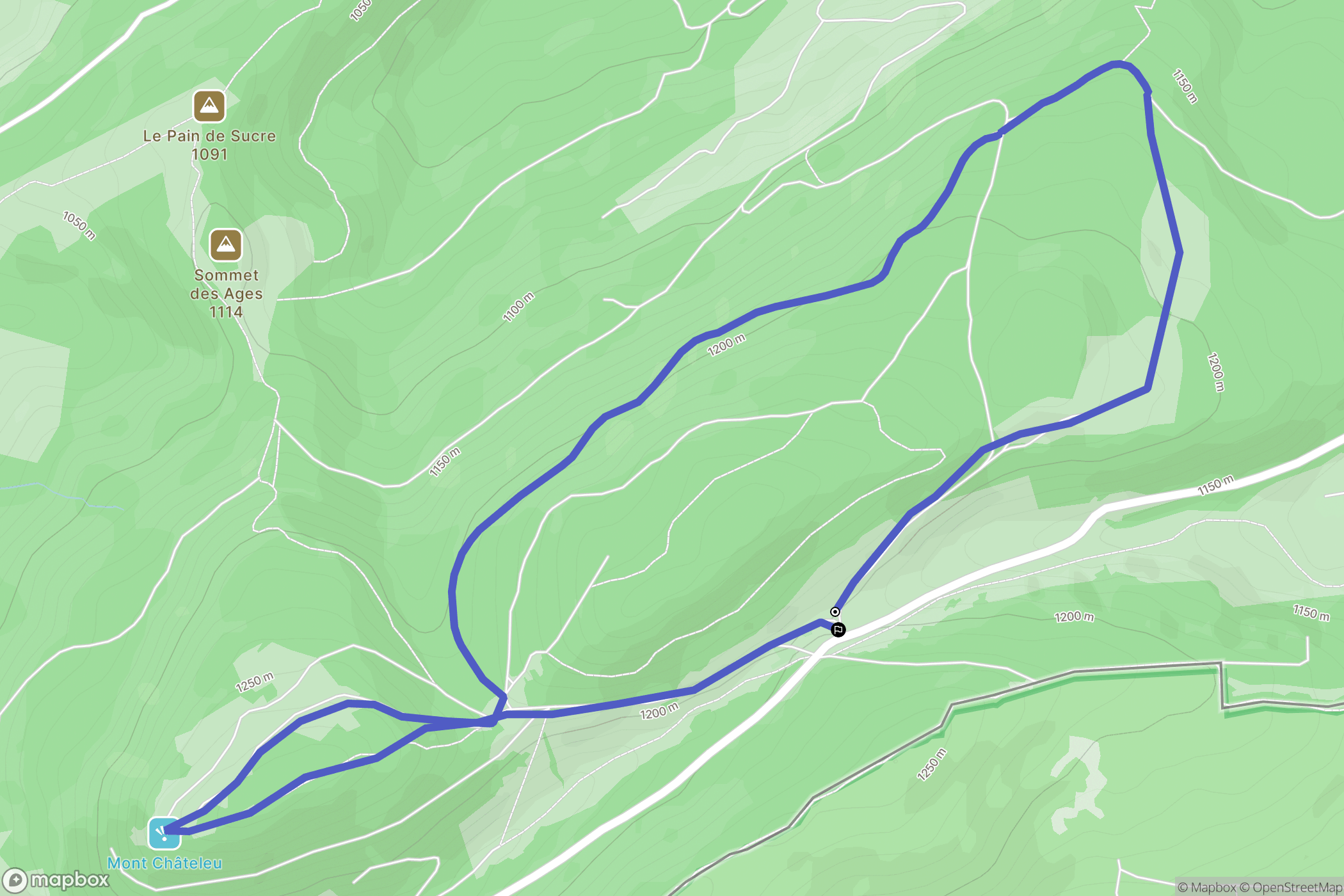 Grand'Combe-Châteleu : carte du parcours de randonnée - France