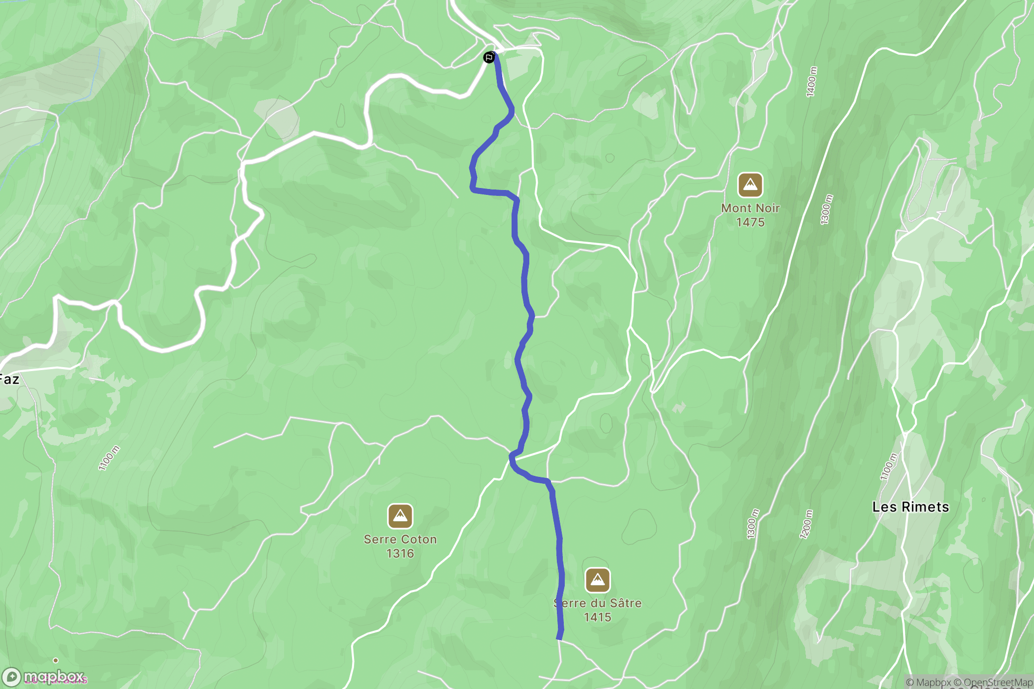 Malleval-en-Vercors : carte du parcours de randonnée - France