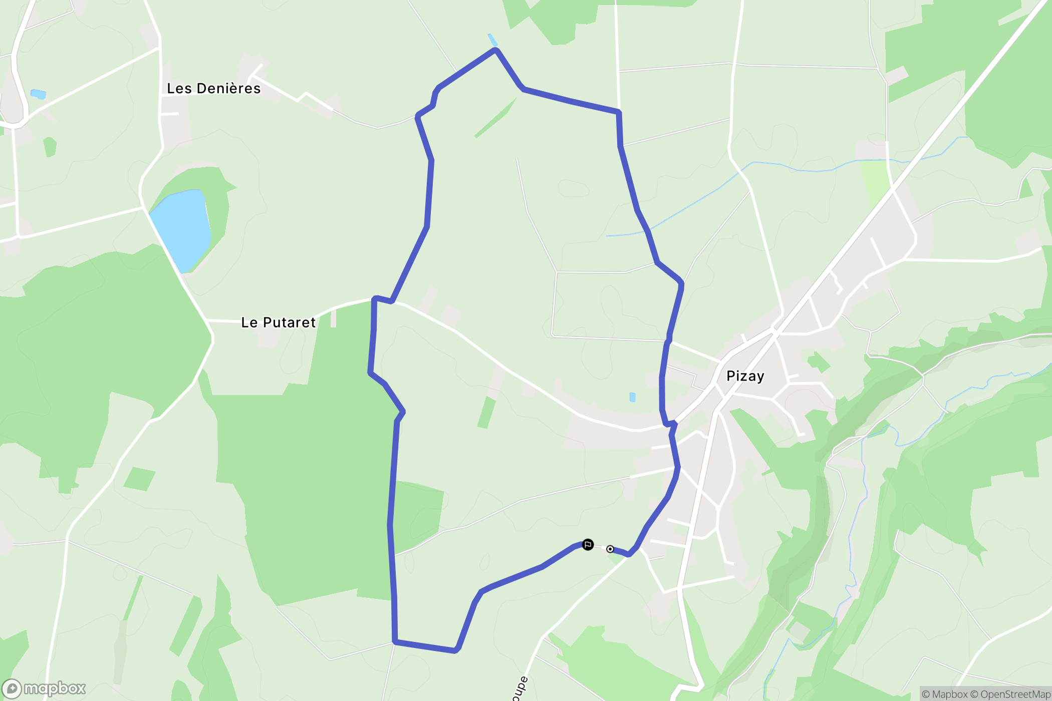 Pizay : carte du parcours de randonnée - France