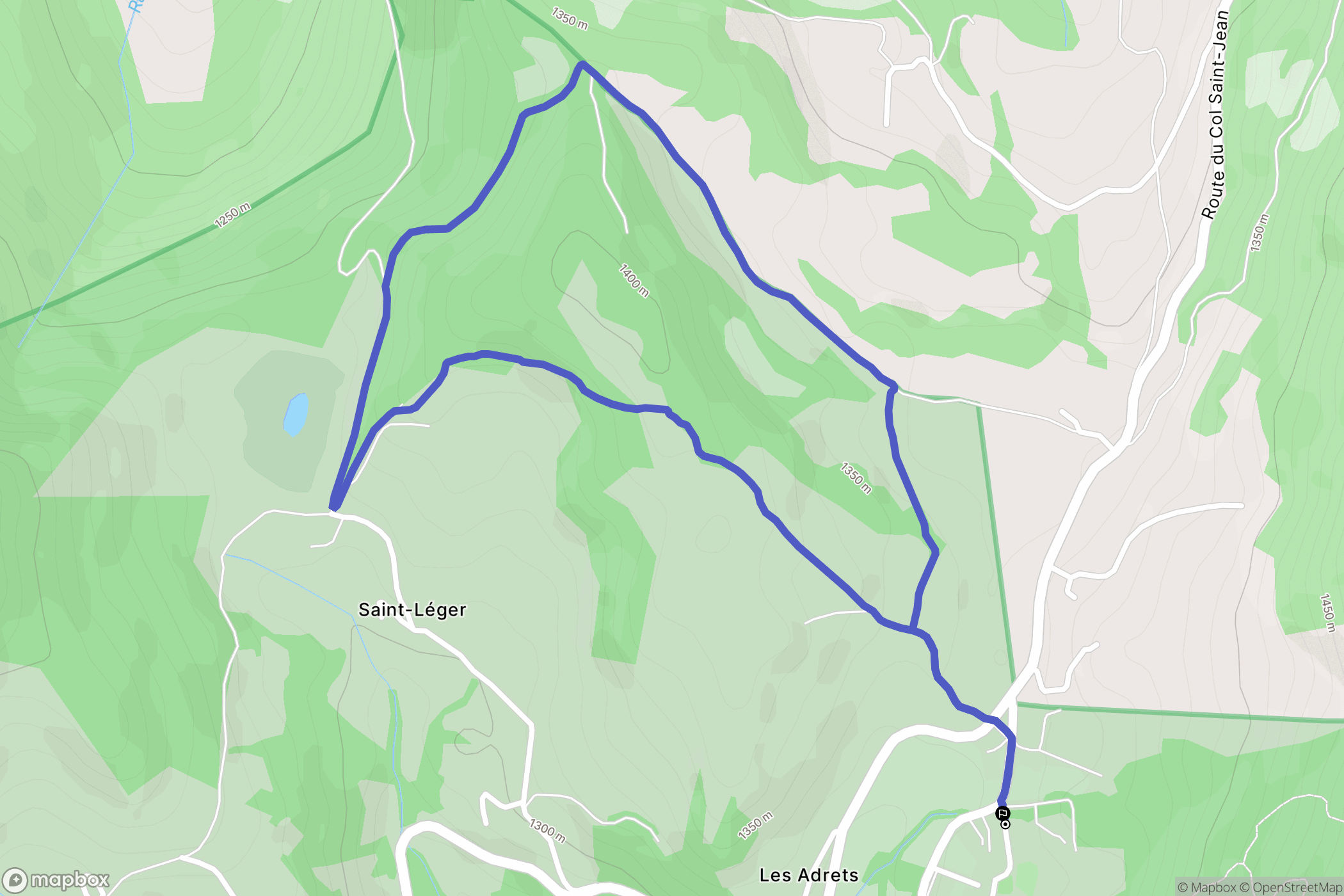 Montclar : carte du parcours de randonnée - France