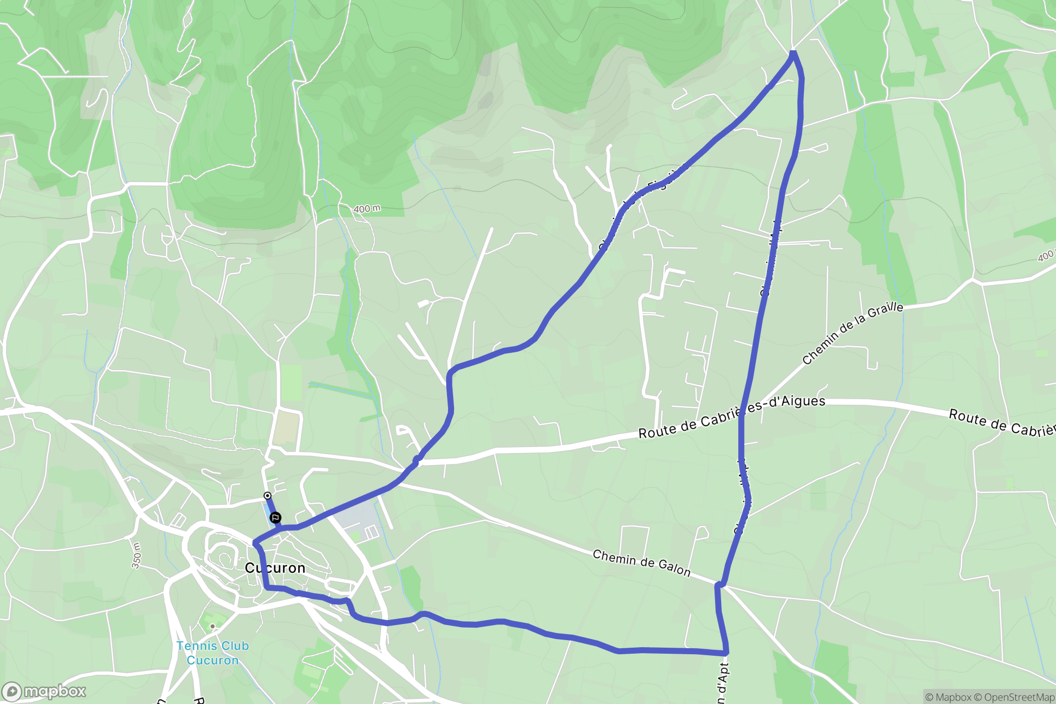 Cucuron : carte du parcours de randonnée - France