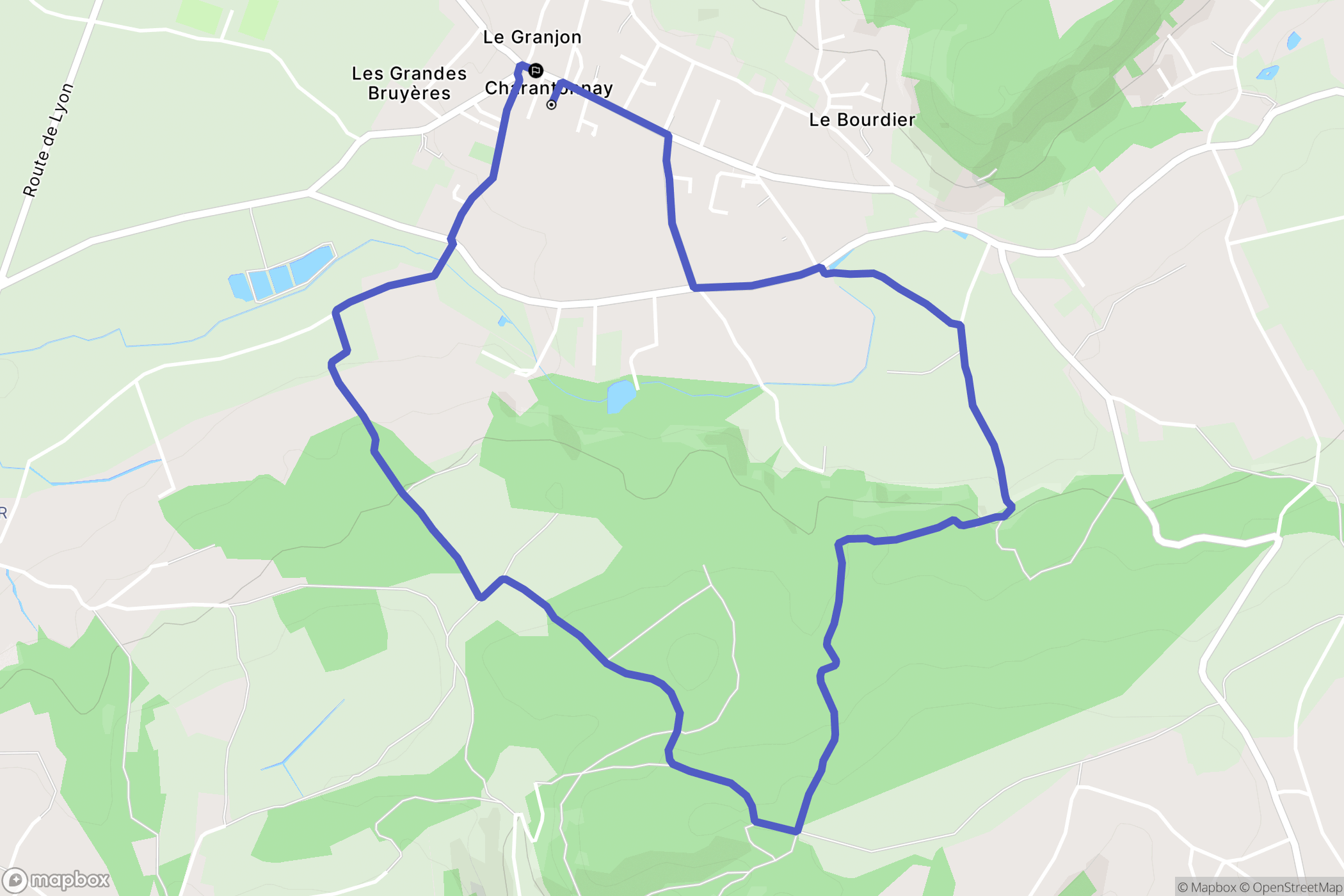 Charantonnay : carte du parcours de randonnée - France
