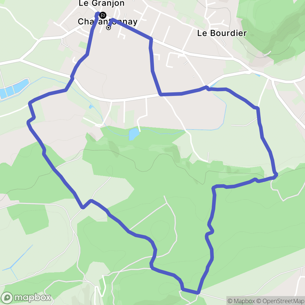 Charantonnay : carte du parcours de randonnée - France