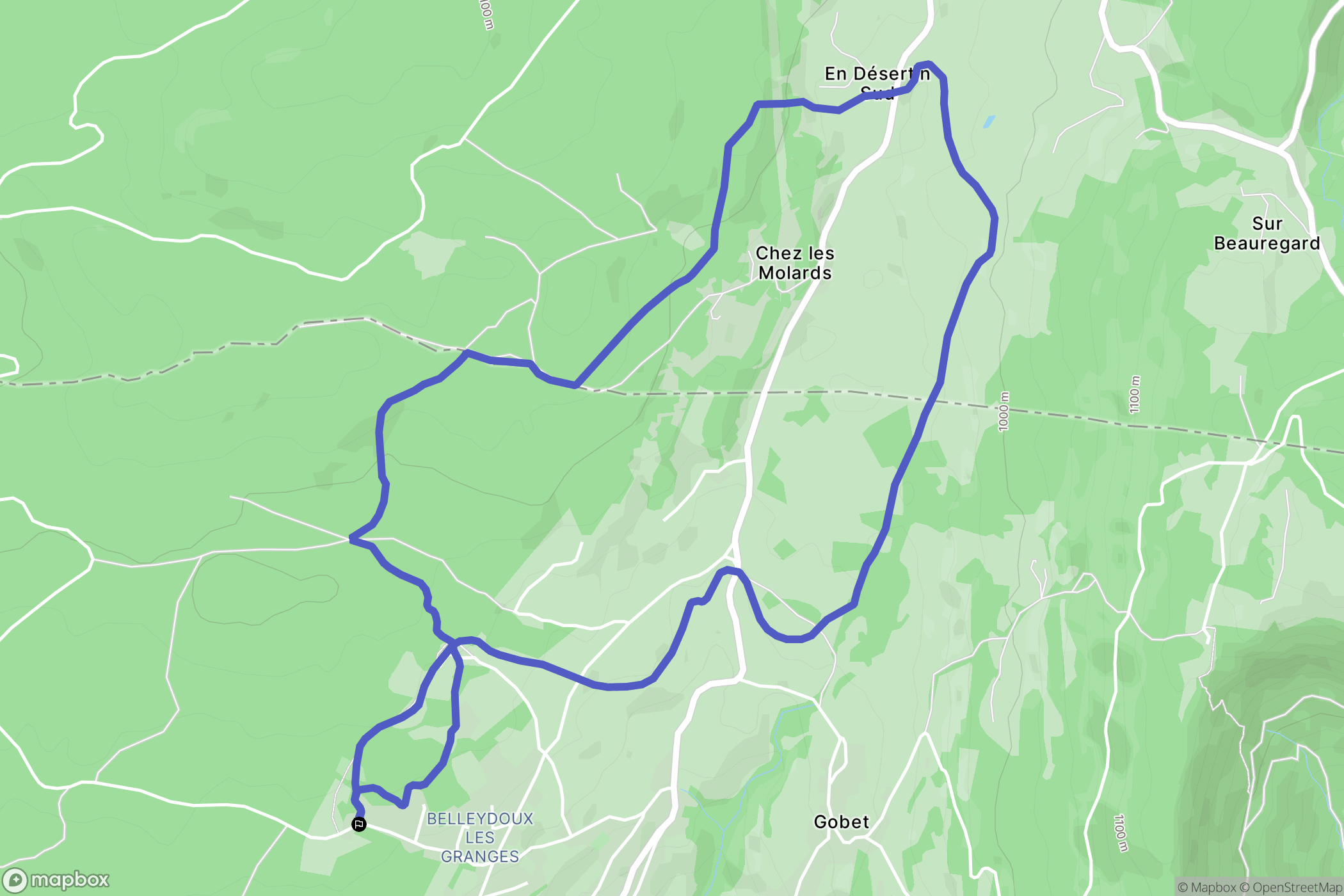 Belleydoux : carte du parcours de randonnée - France