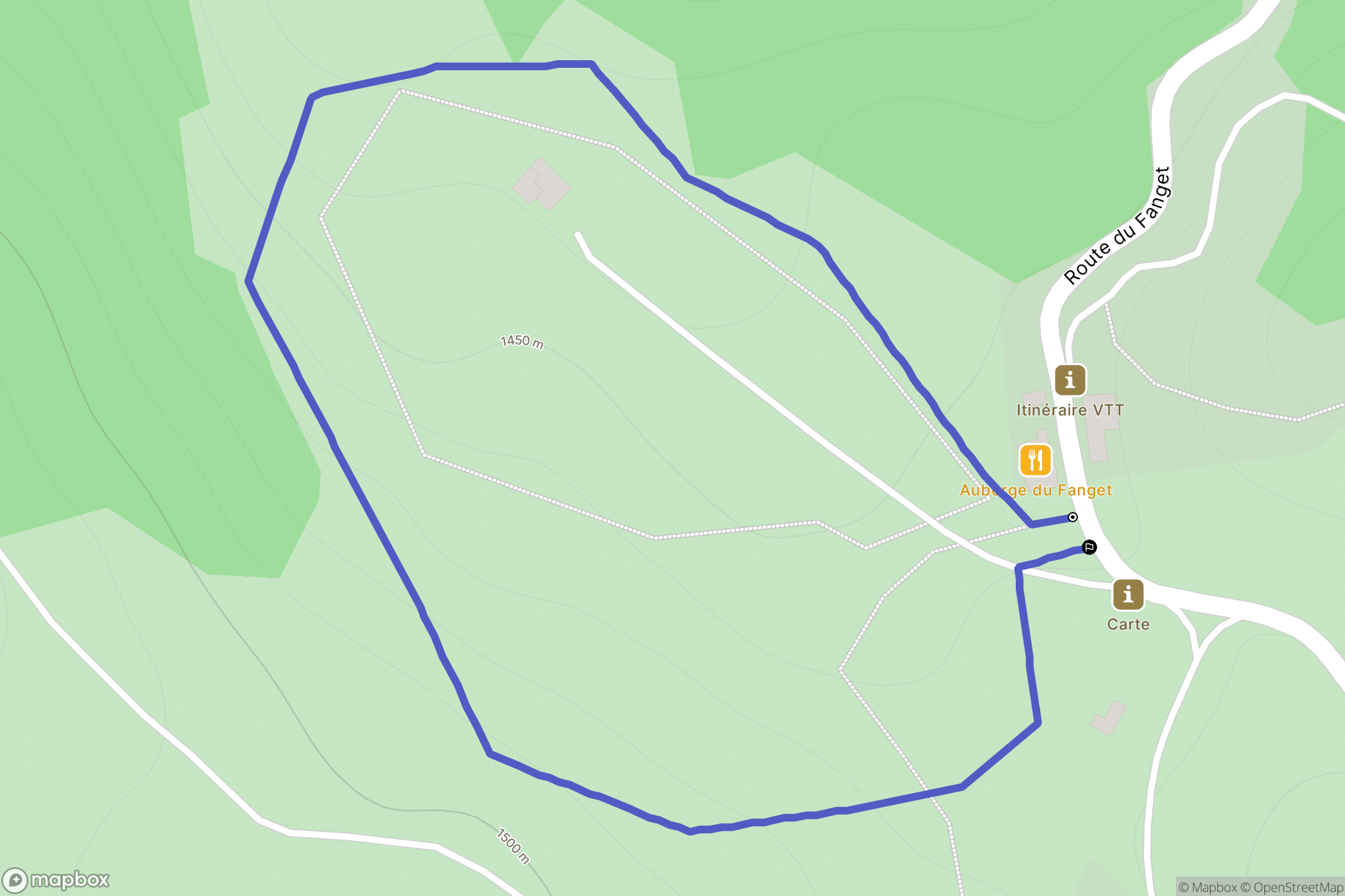 Auzet : carte du parcours de randonnée - France