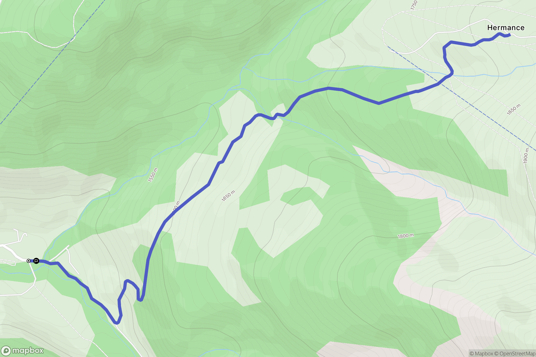 Megève : carte du parcours de randonnée - France