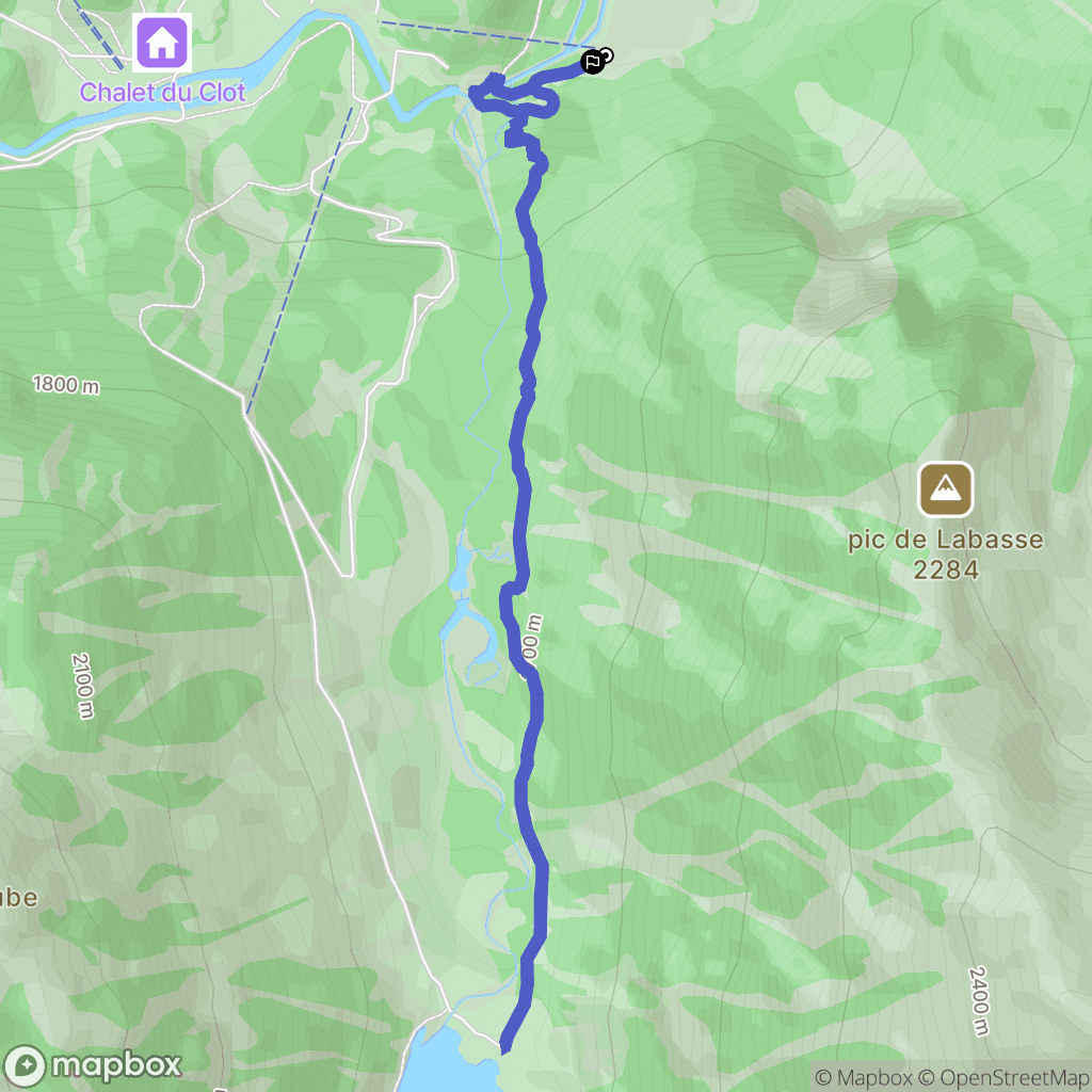 Cauterets : carte du parcours de randonnée - France