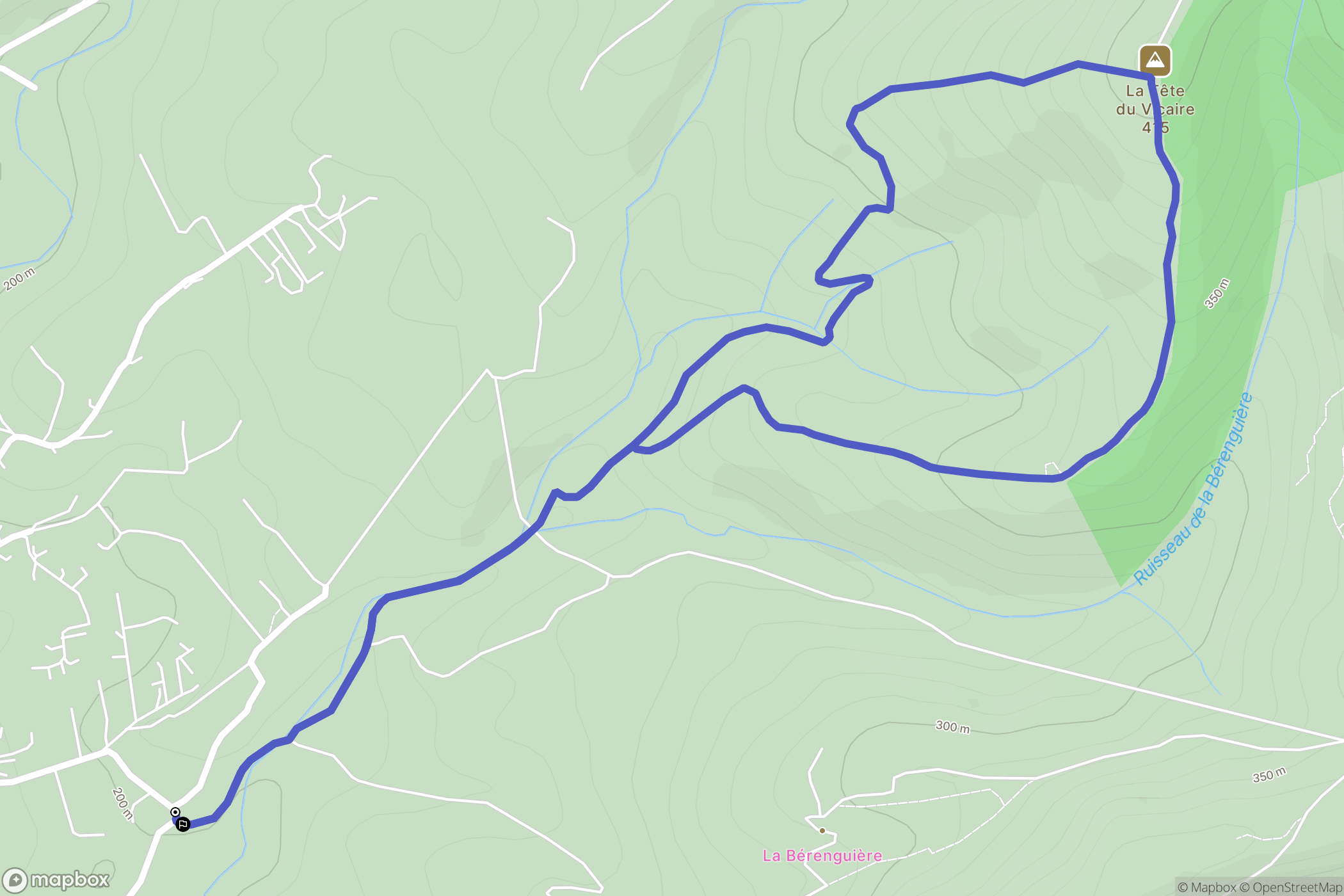 Le Beausset : carte du parcours de randonnée - France