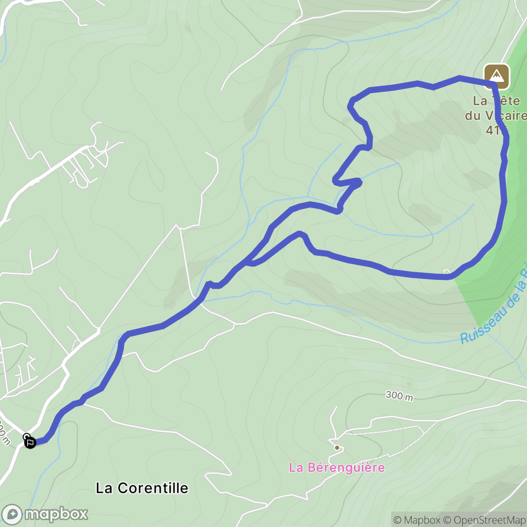 Le Beausset : carte du parcours de randonnée - France
