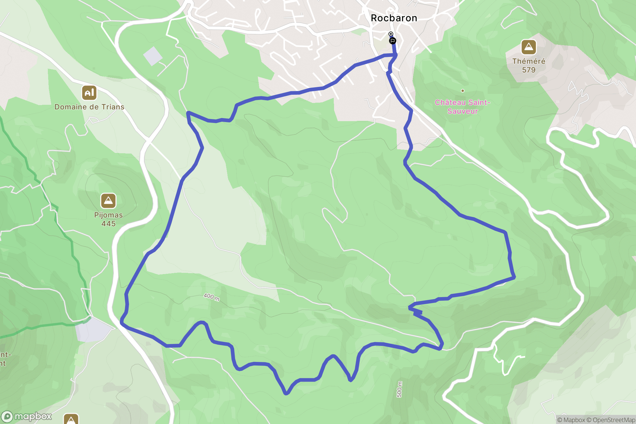 Rocbaron : carte du parcours de randonnée - France