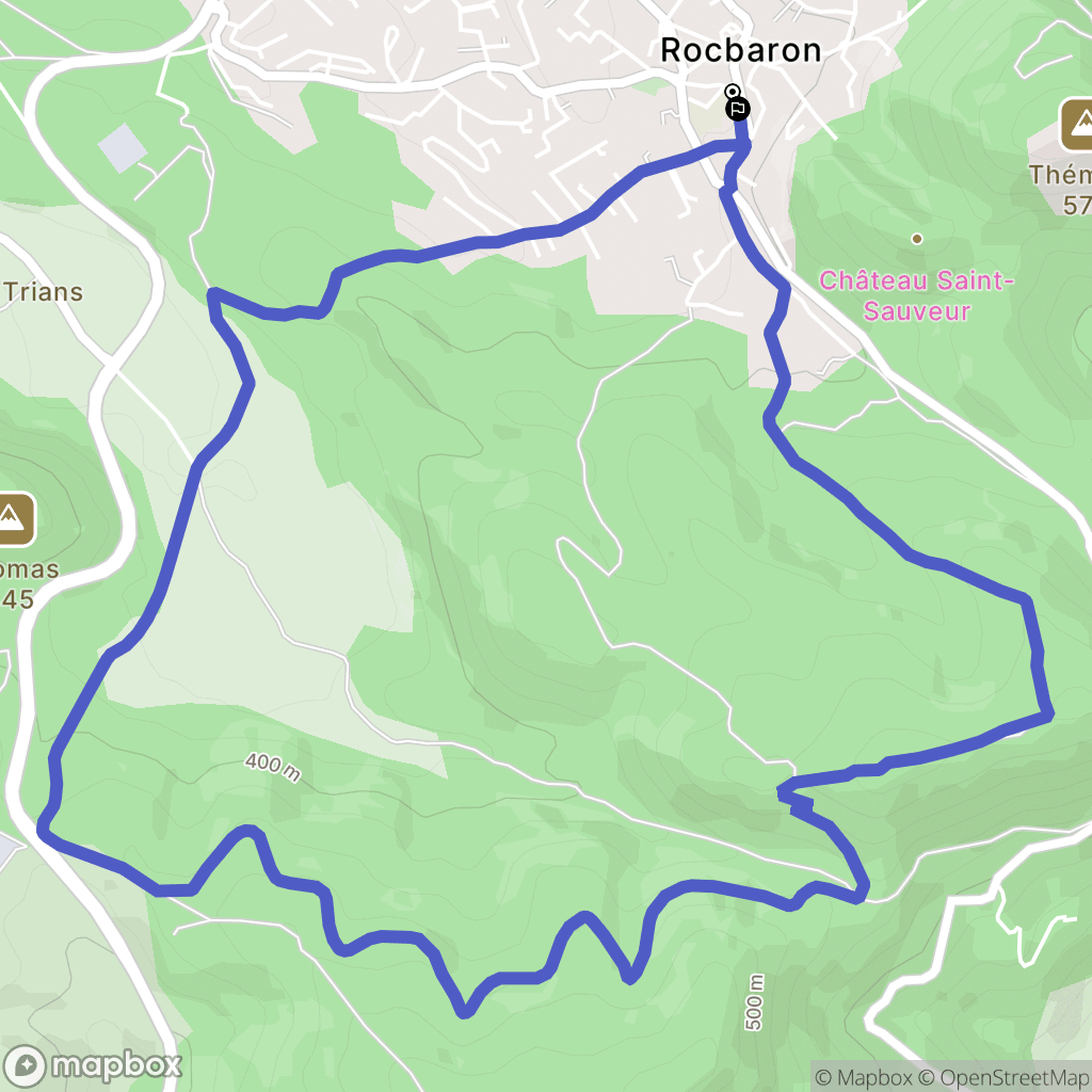 Rocbaron : carte du parcours de randonnée - France