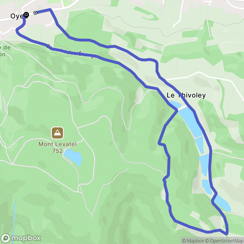 Oyeu : carte du parcours de randonnée - France