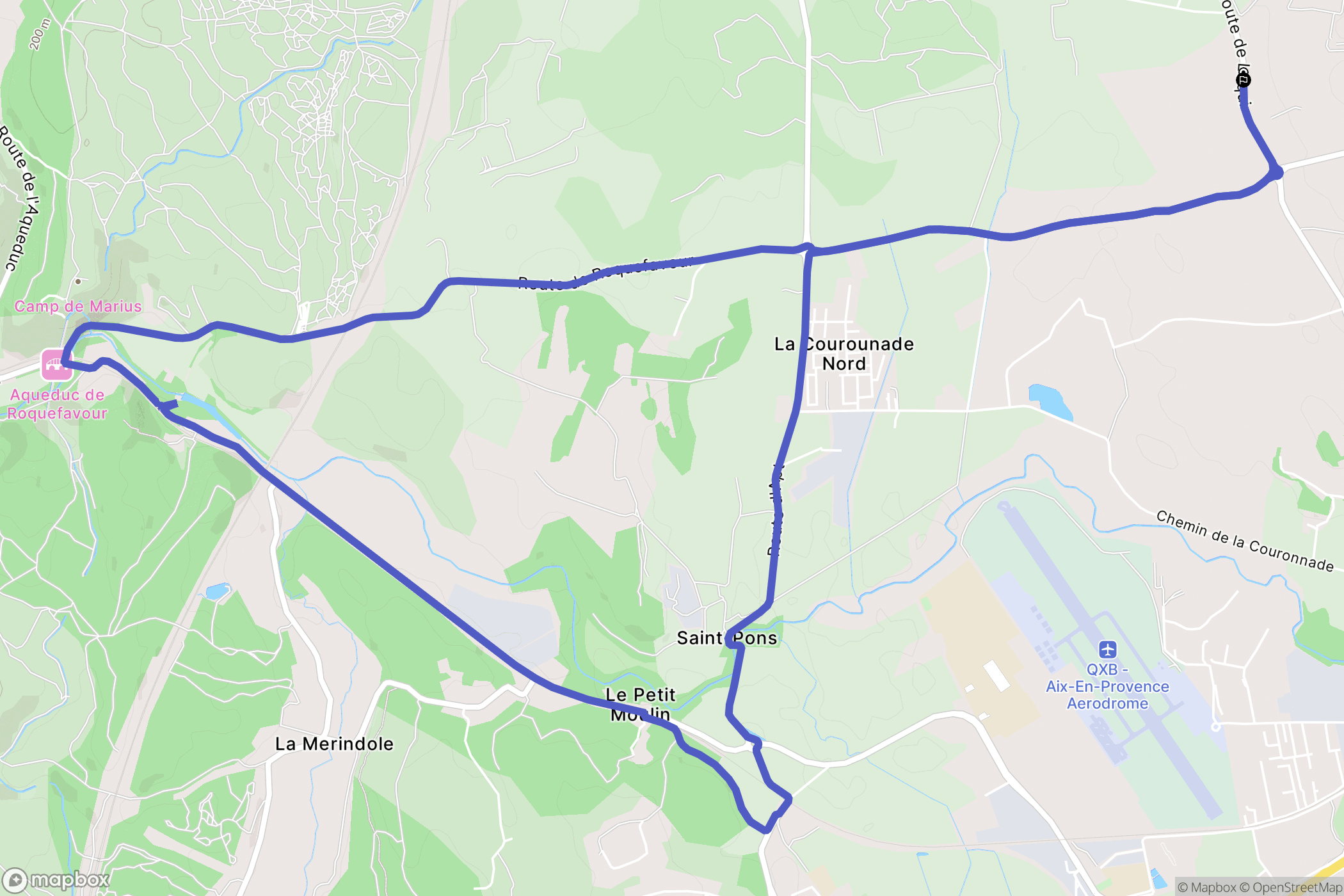 Aix-en-Provence : carte du parcours de randonnée - France