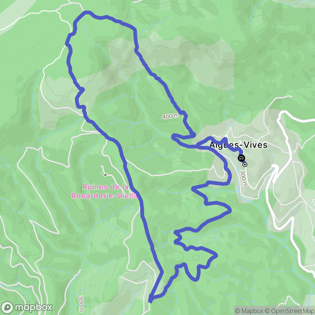 Cabrerolles : carte du parcours de randonnée - France