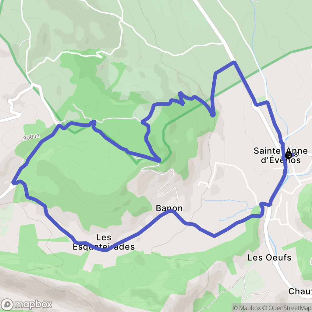 Évenos : carte du parcours de randonnée - France