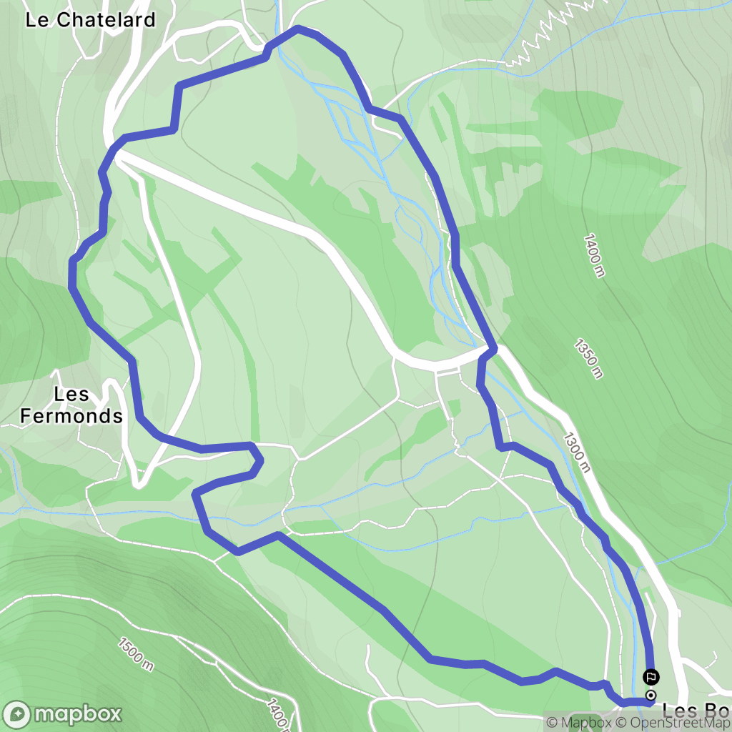 Champoléon : carte du parcours de randonnée - France