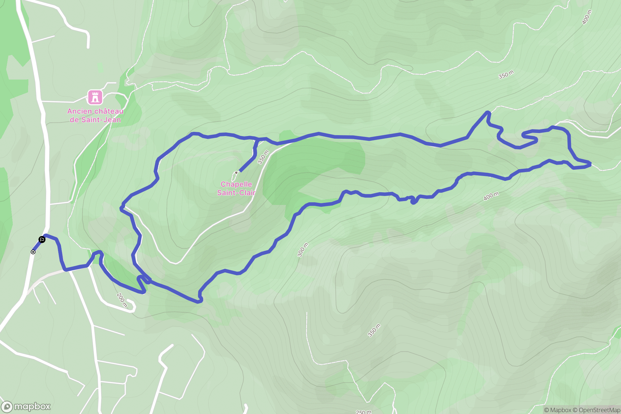 Gémenos : carte du parcours de randonnée - France