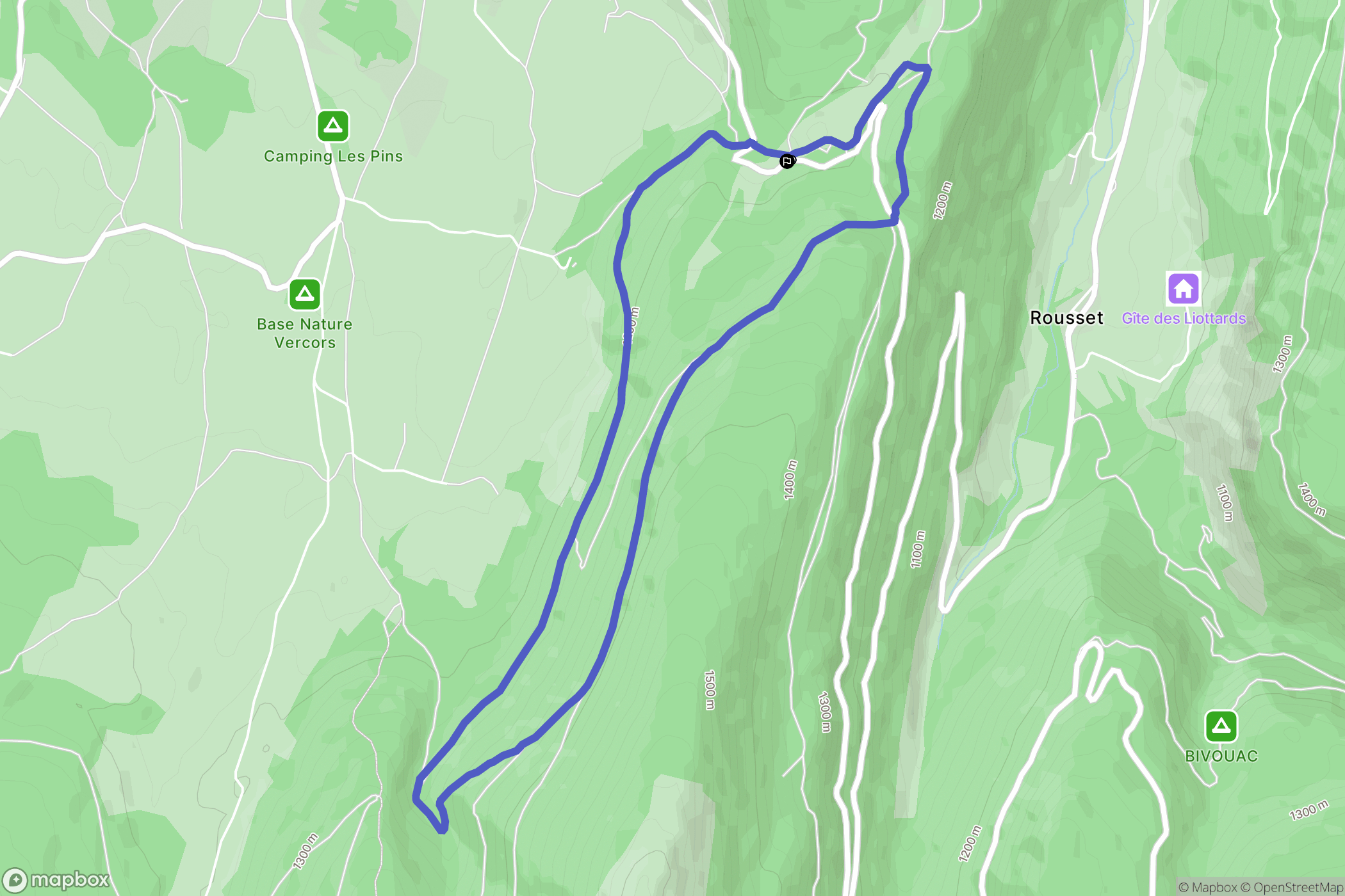 Saint-Agnan-en-Vercors : carte du parcours de randonnée - France