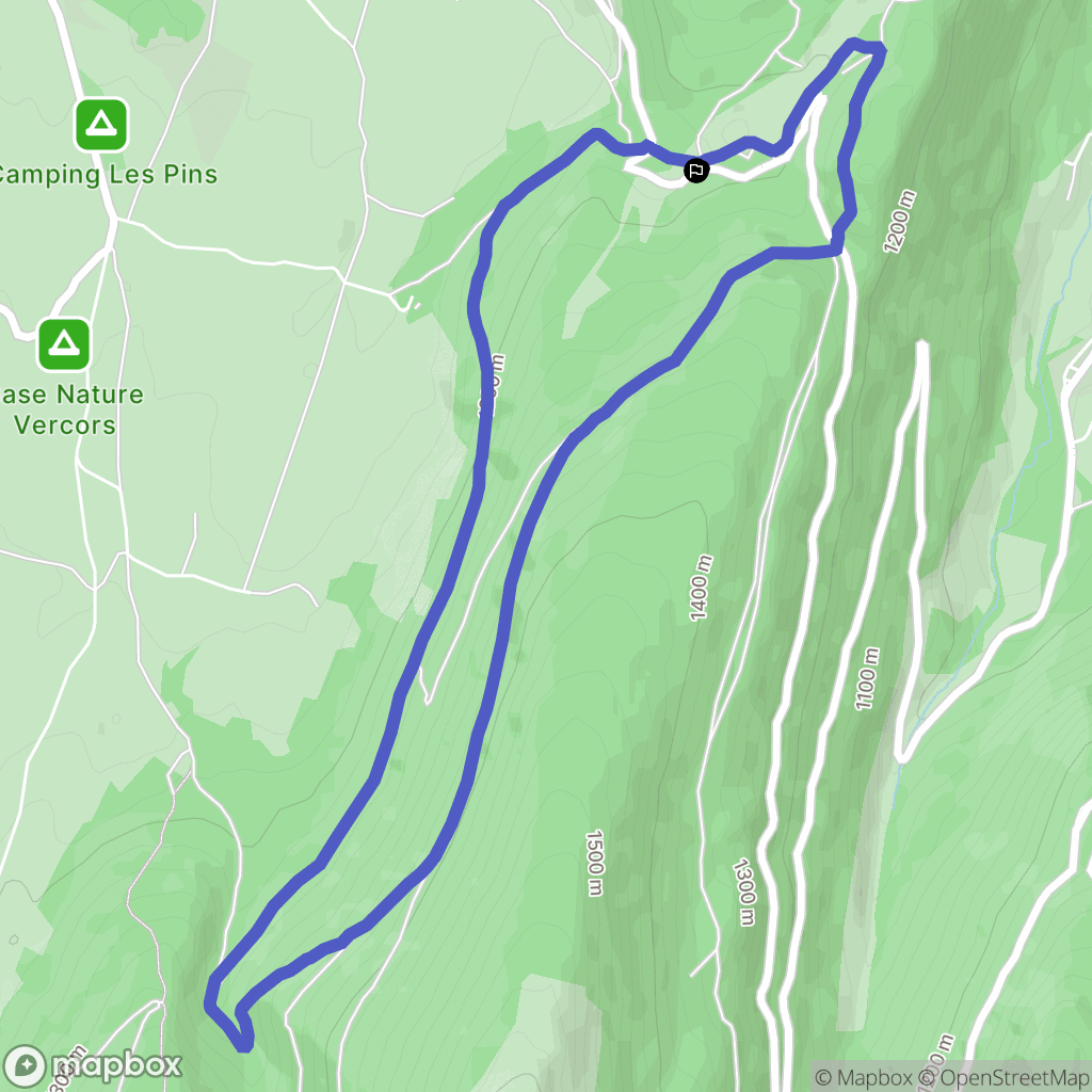 Saint-Agnan-en-Vercors : carte du parcours de randonnée - France