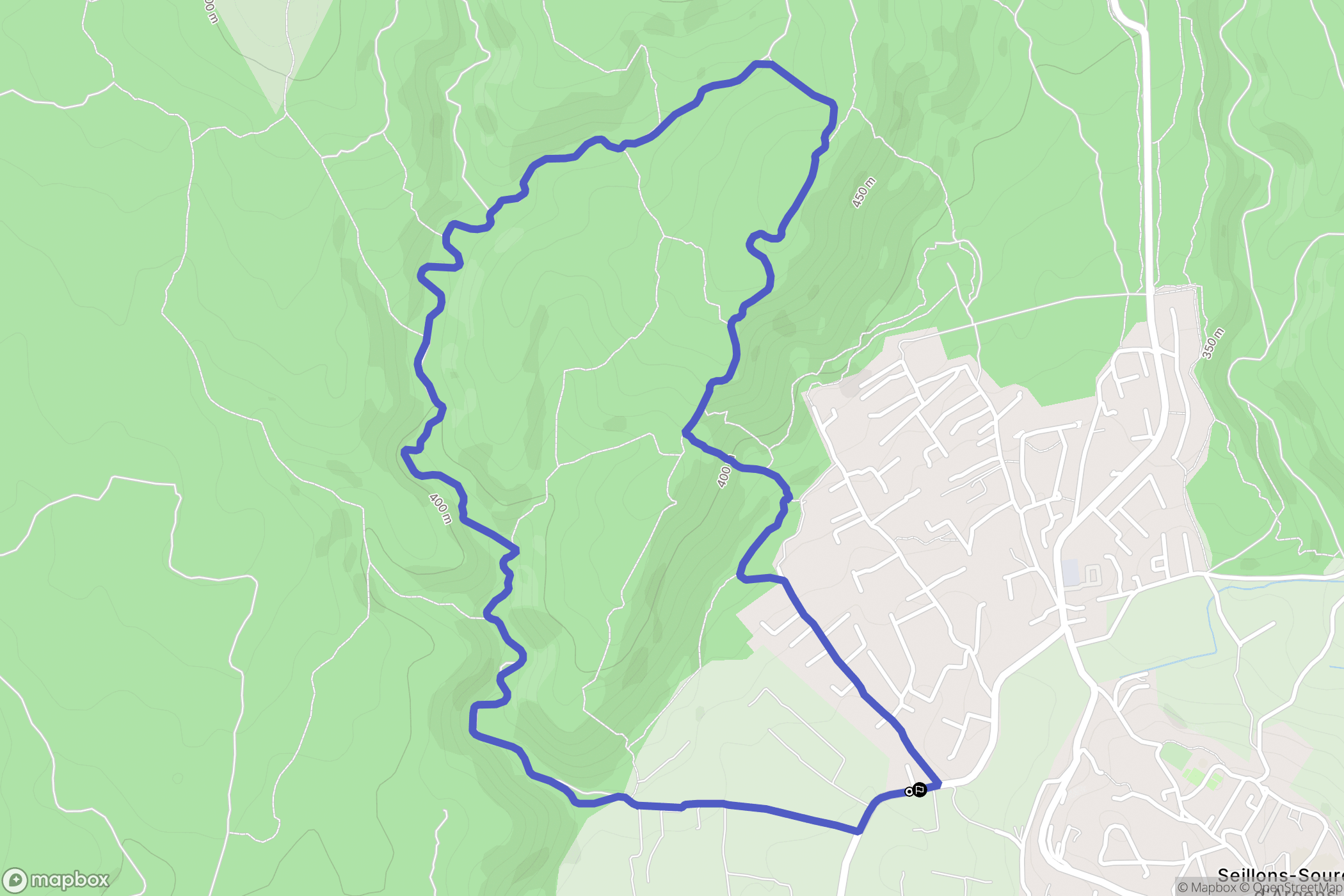 Seillons-Source-d'Argens : carte du parcours de randonnée - France