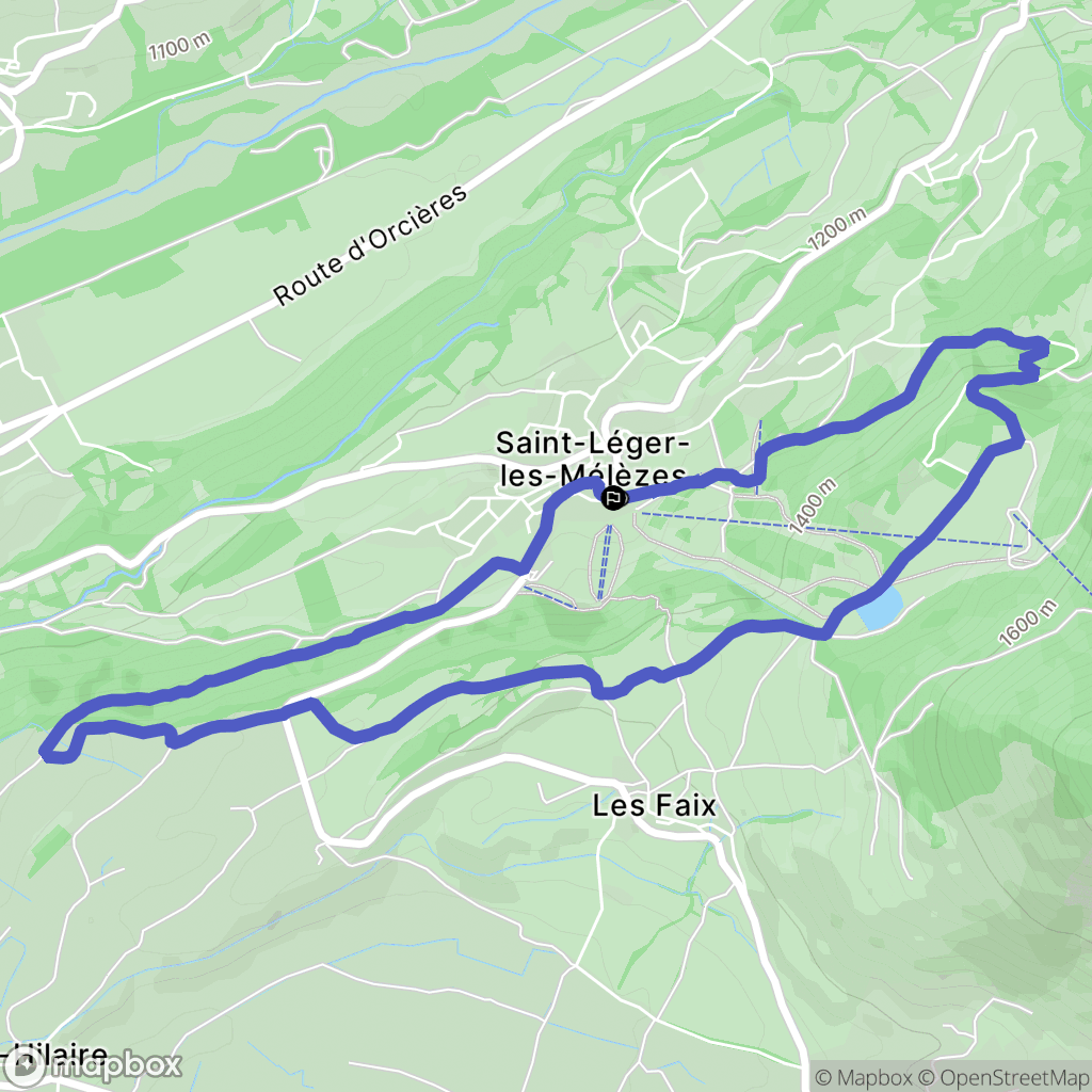 Saint-Léger-les-Mélèzes : carte du parcours de randonnée - France