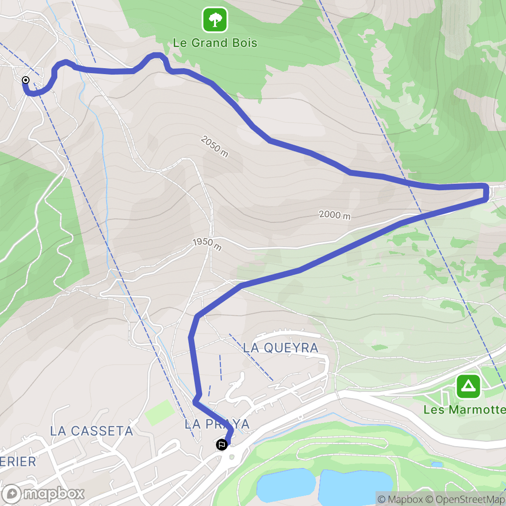 Montgenèvre : carte du parcours de randonnée - France