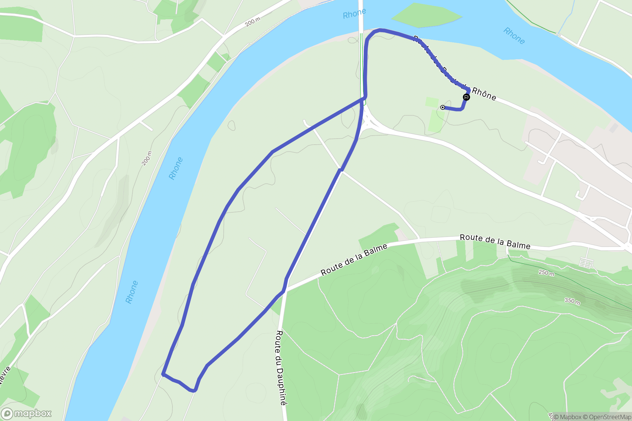Vertrieu : carte du parcours de randonnée - France