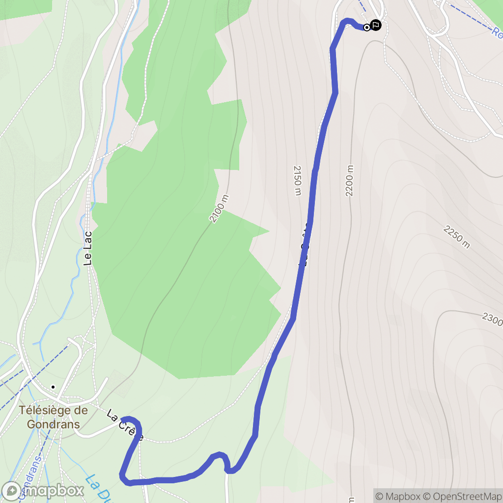 Montgenèvre : carte du parcours de randonnée - France