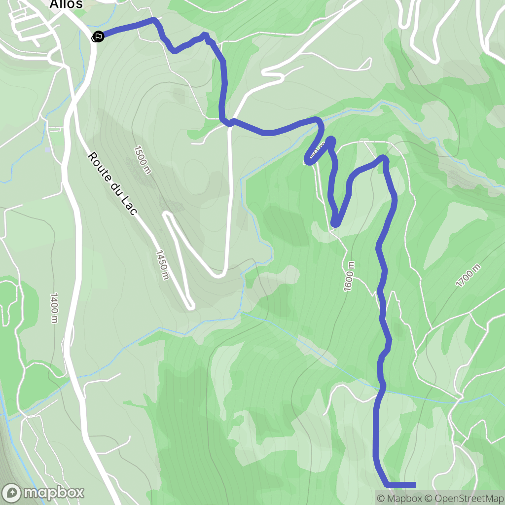 Allos : carte du parcours de randonnée - France
