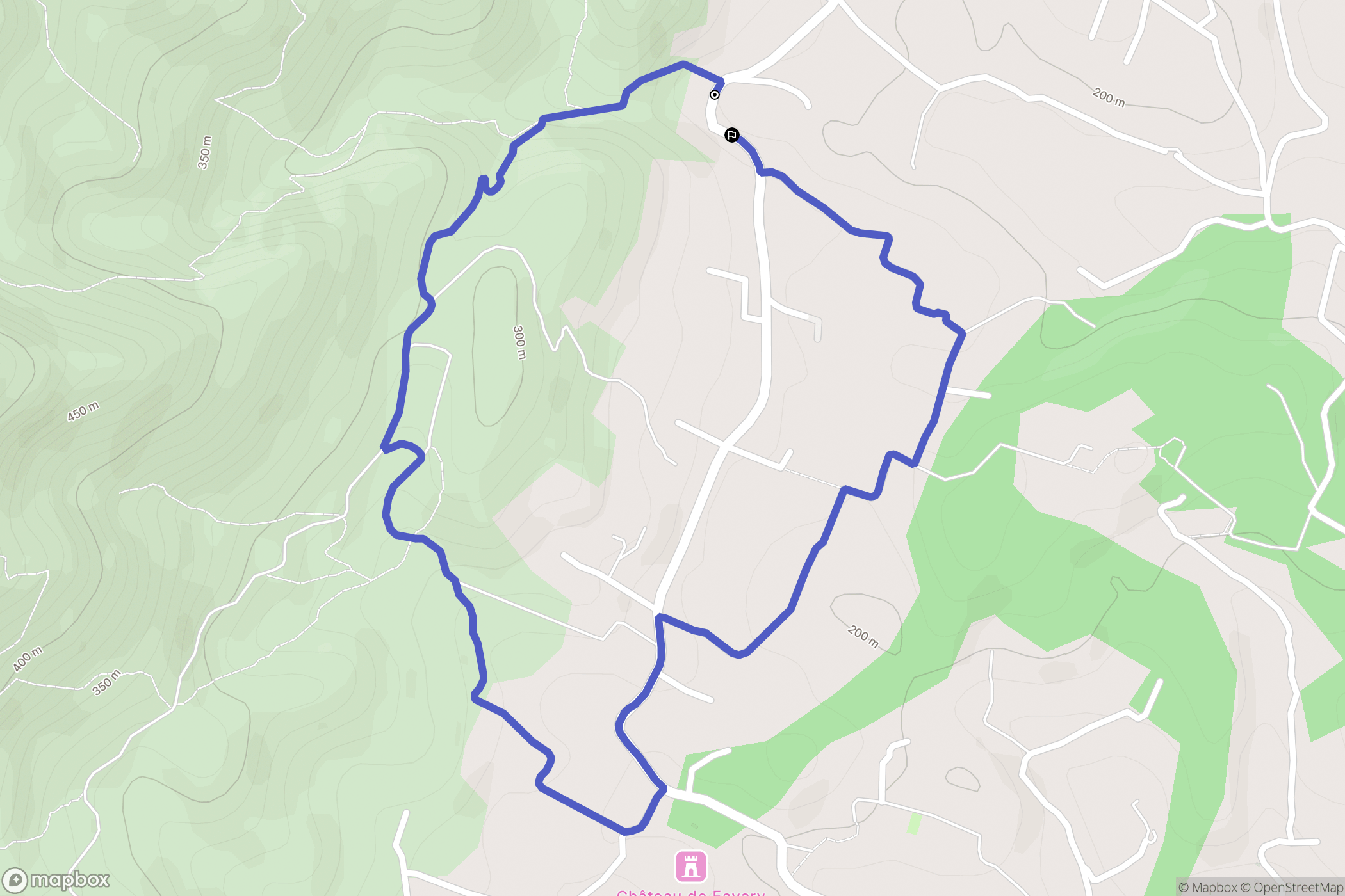 Roquevaire : carte du parcours de randonnée - France