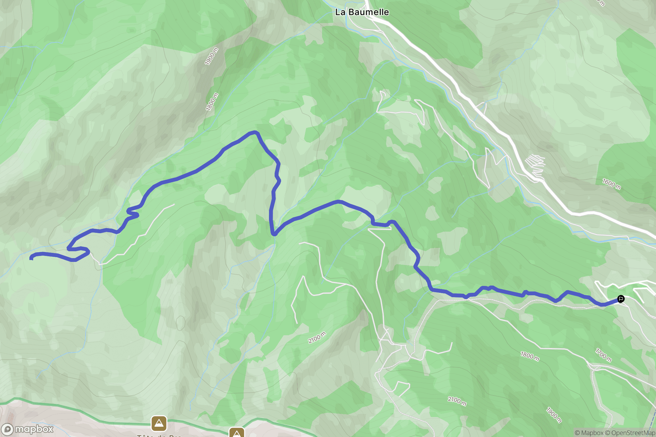 Allos : carte du parcours de randonnée - France