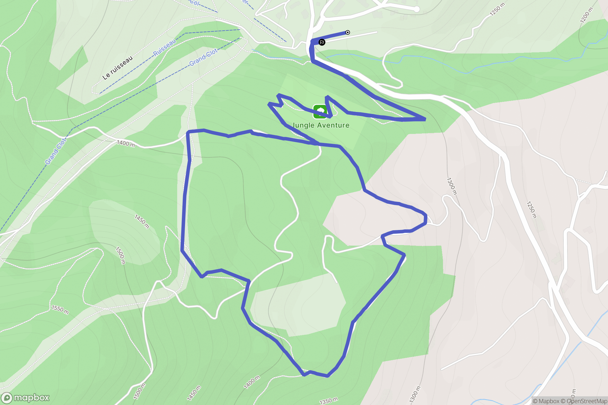 Laye : carte du parcours de randonnée - France