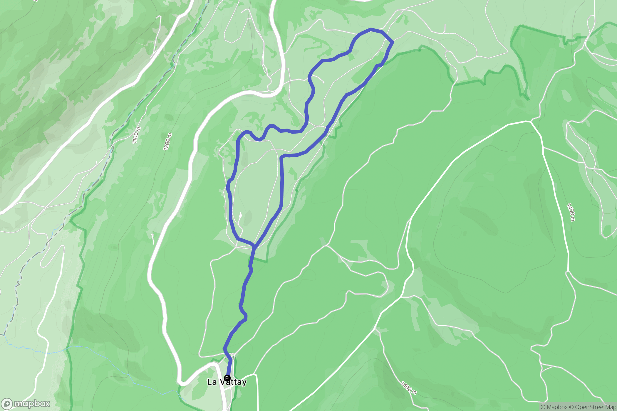 Mijoux : carte du parcours de randonnée - France