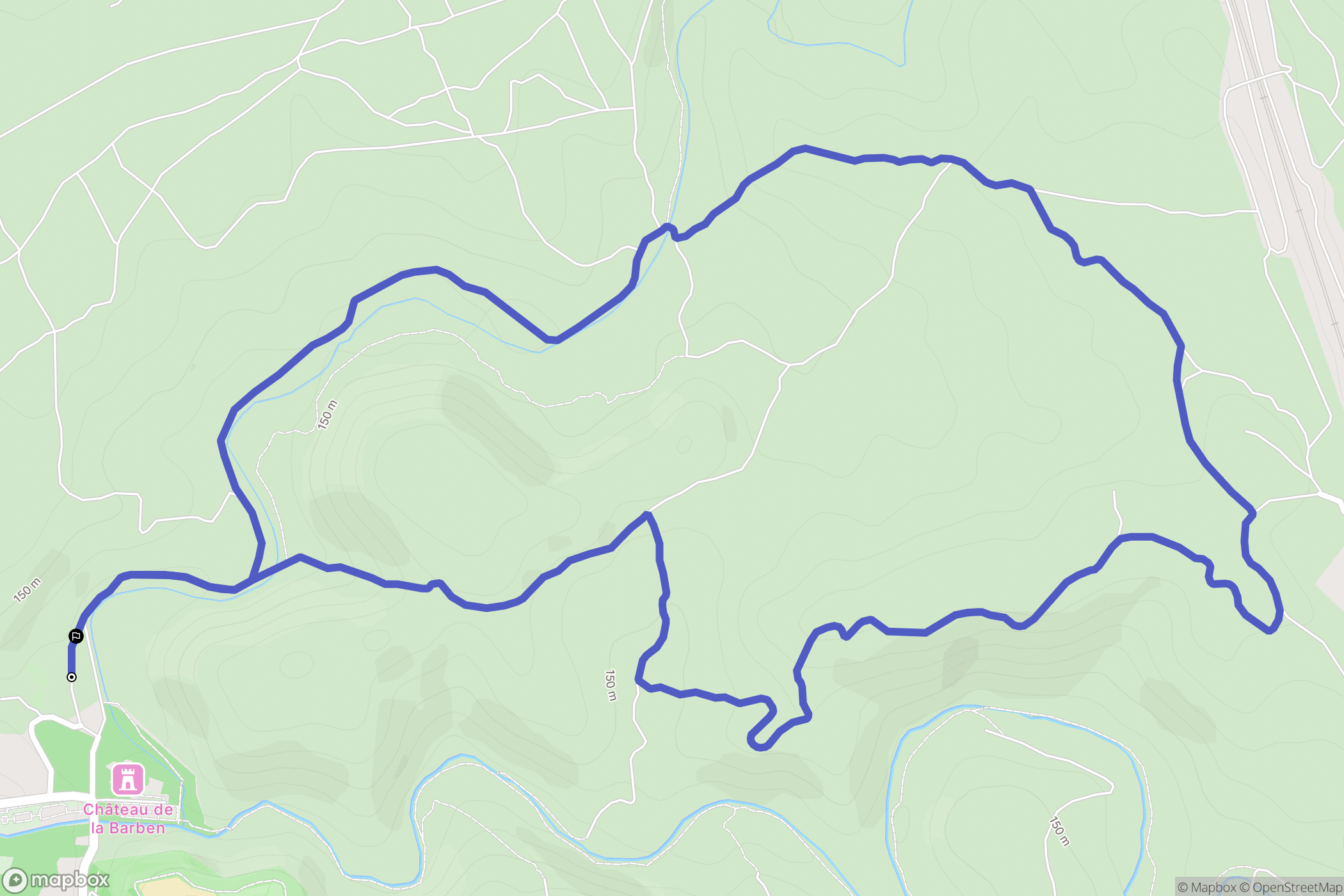 Barben, Pélissanne : carte du parcours de randonnée - France