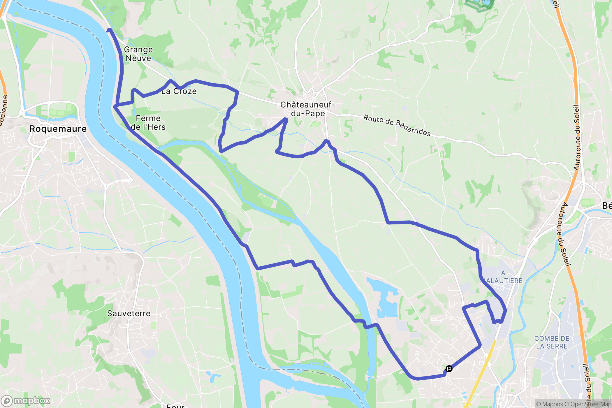 Sorgues : carte du parcours de randonnée - France