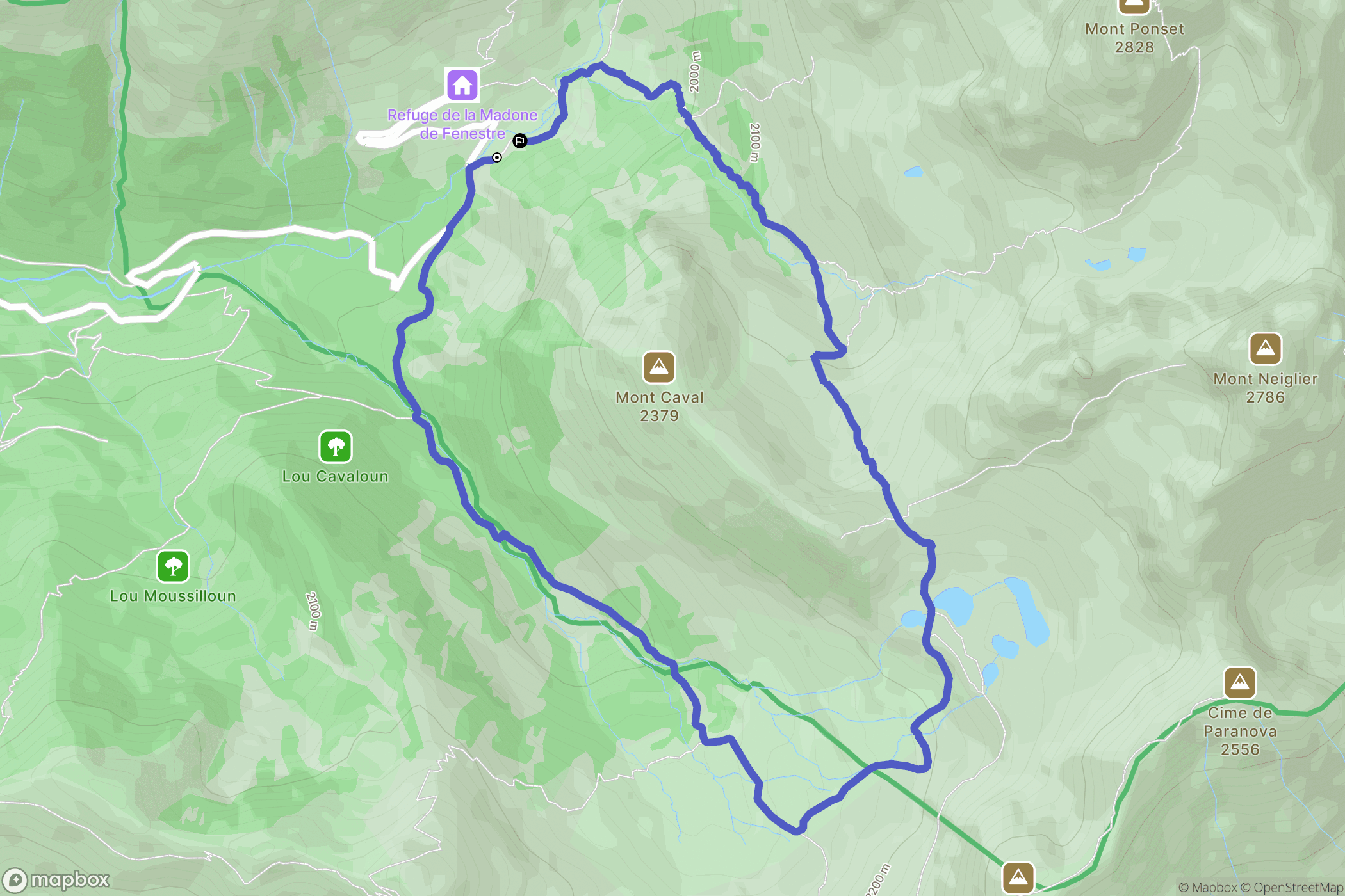Saint-Martin-Vésubie : carte du parcours de randonnée - France