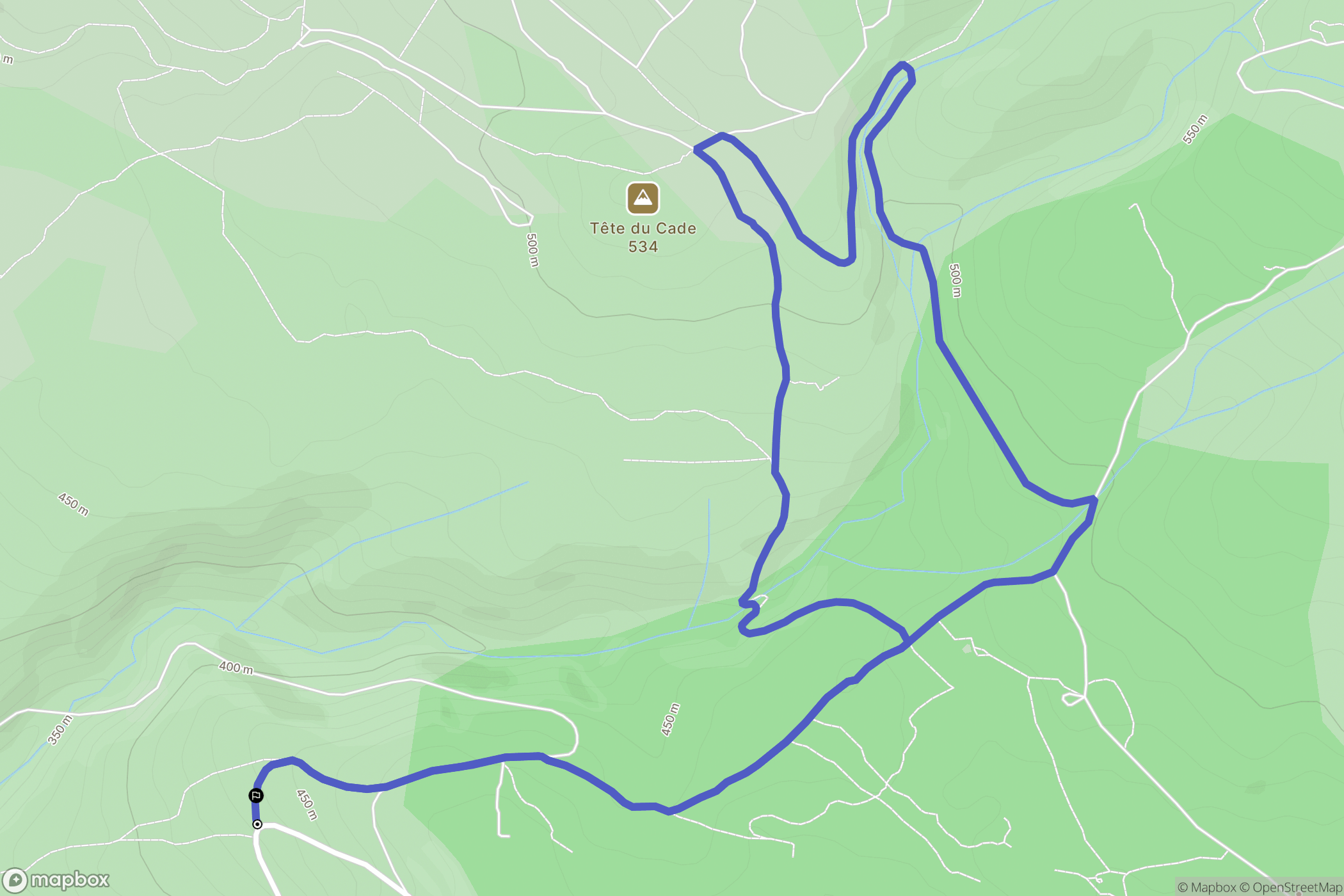 Le Beausset : carte du parcours de randonnée - France