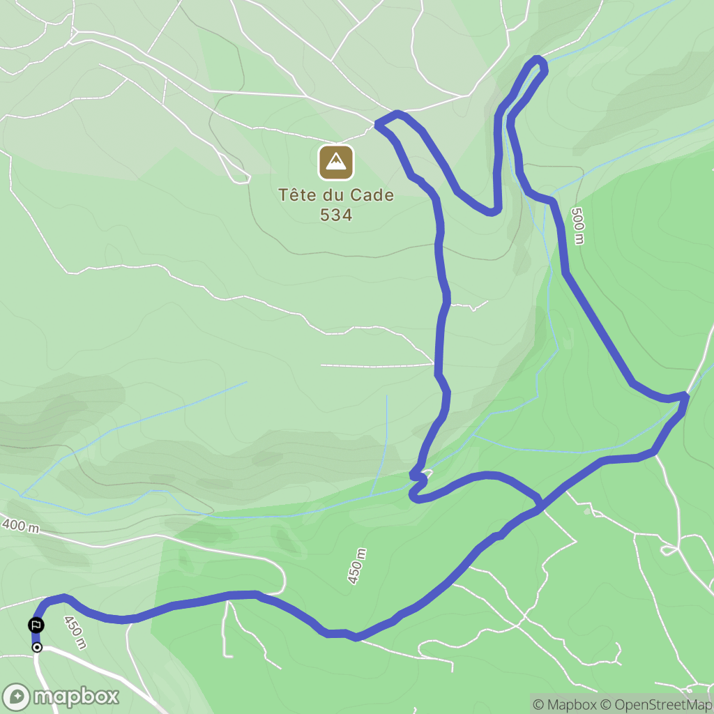 Le Beausset : carte du parcours de randonnée - France