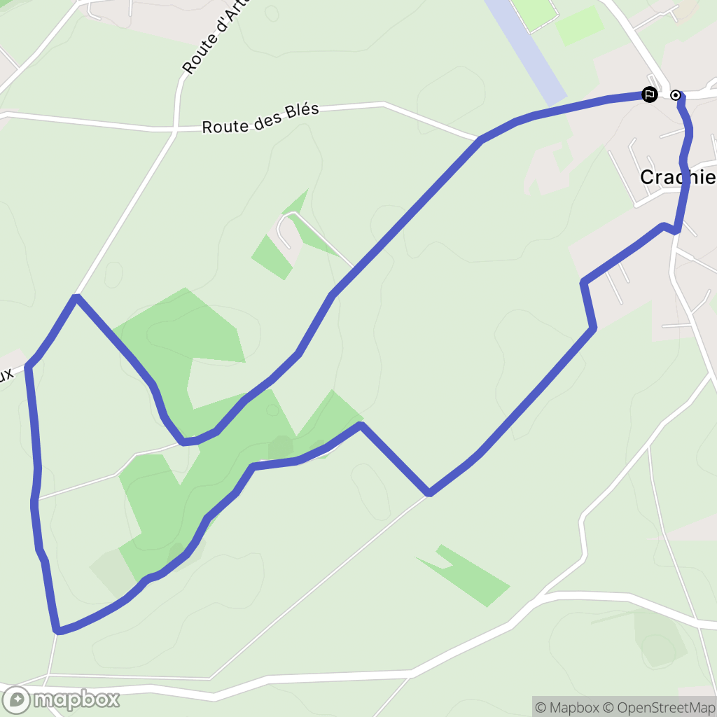Crachier : carte du parcours de randonnée - France