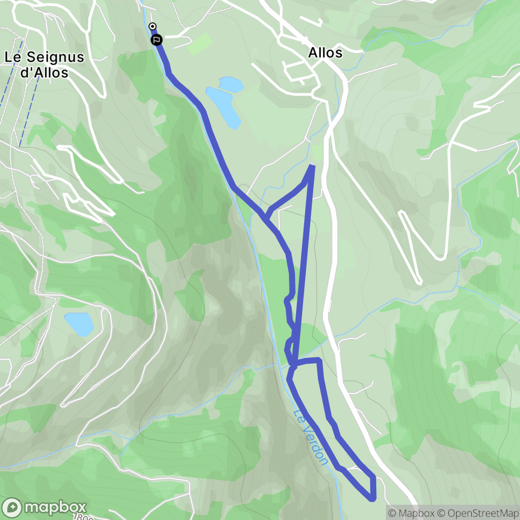 Allos : carte du parcours de randonnée - France