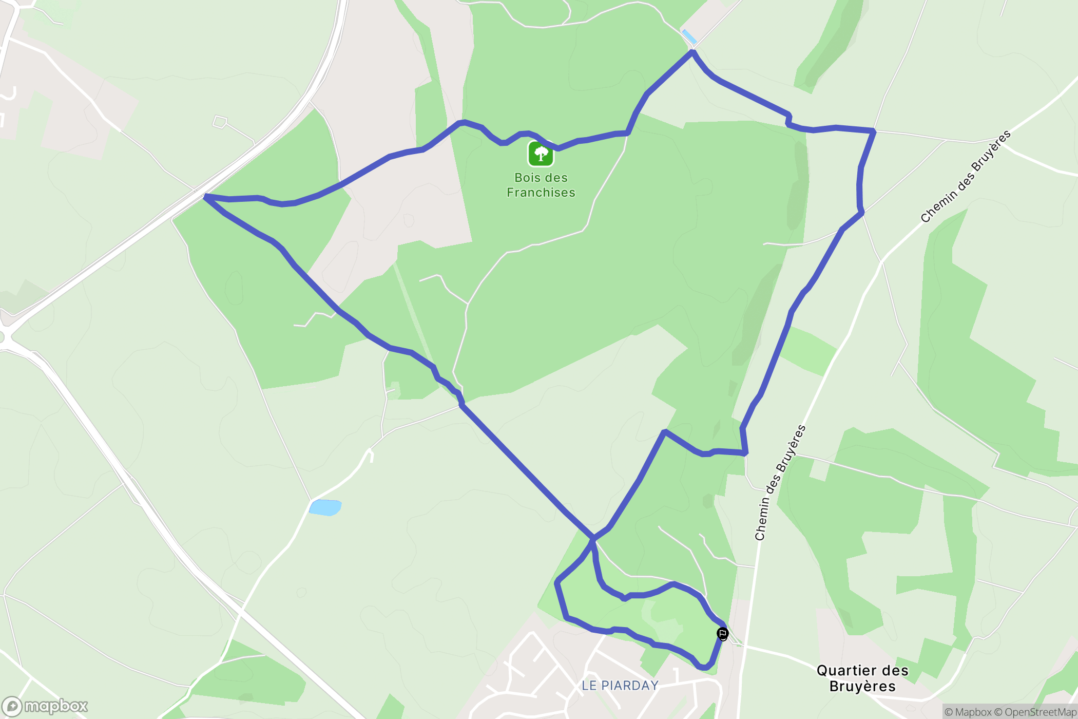 Charvieu-Chavagneux : carte du parcours de randonnée - France